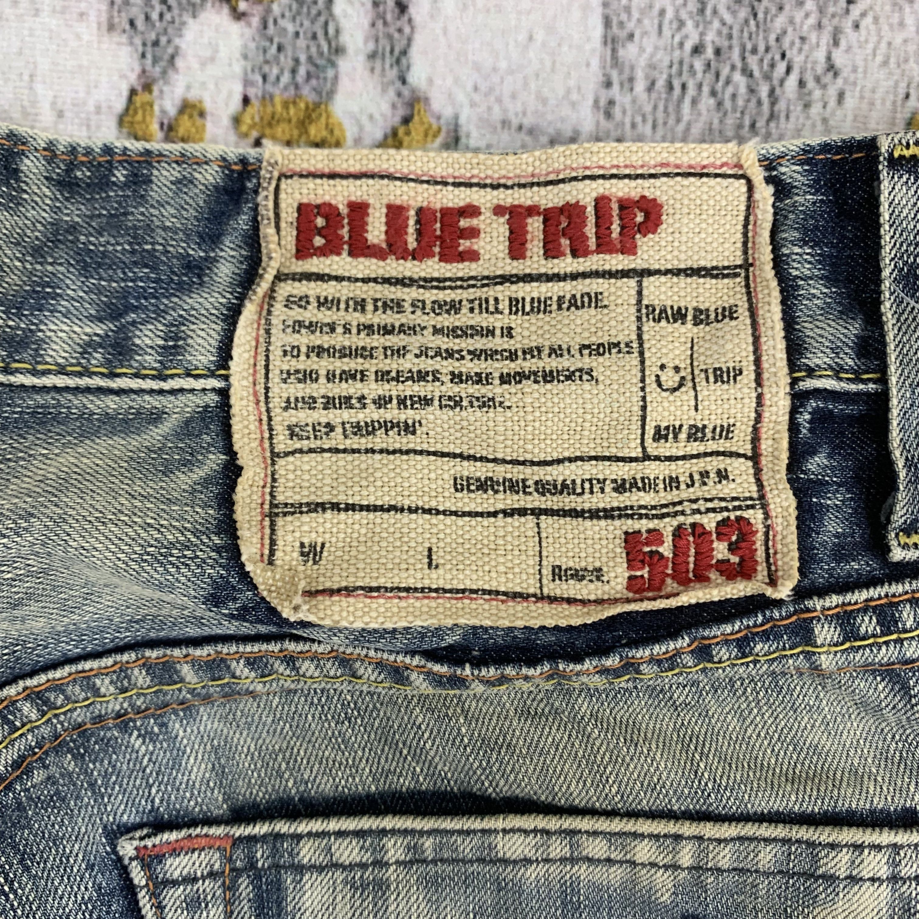 Edwin × Vintage Distressed Jeans Edwin 503 Blue Dirty Denim Size US 30 / EU 46 - 6 Thumbnail