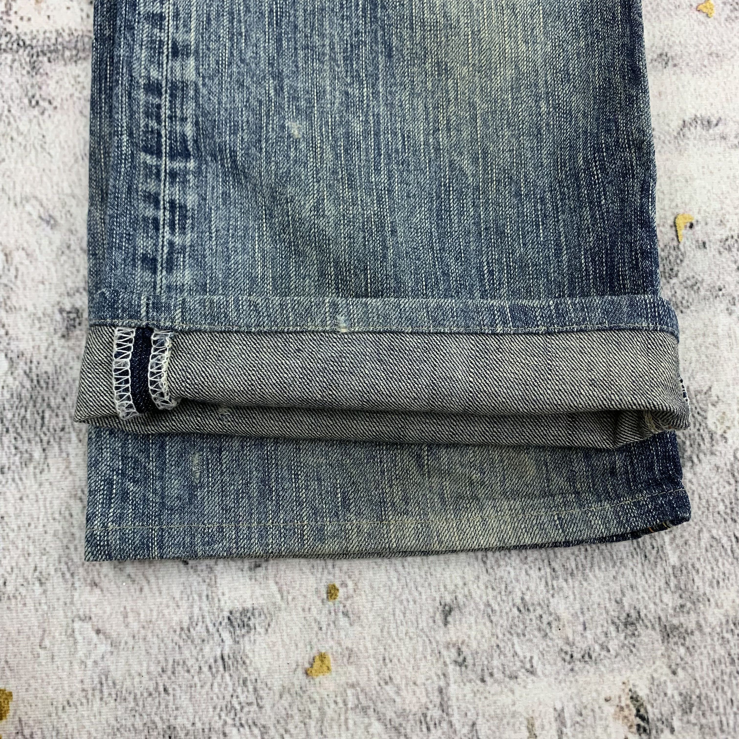 Edwin × Vintage Distressed Jeans Edwin 503 Blue Dirty Denim Size US 30 / EU 46 - 7 Thumbnail