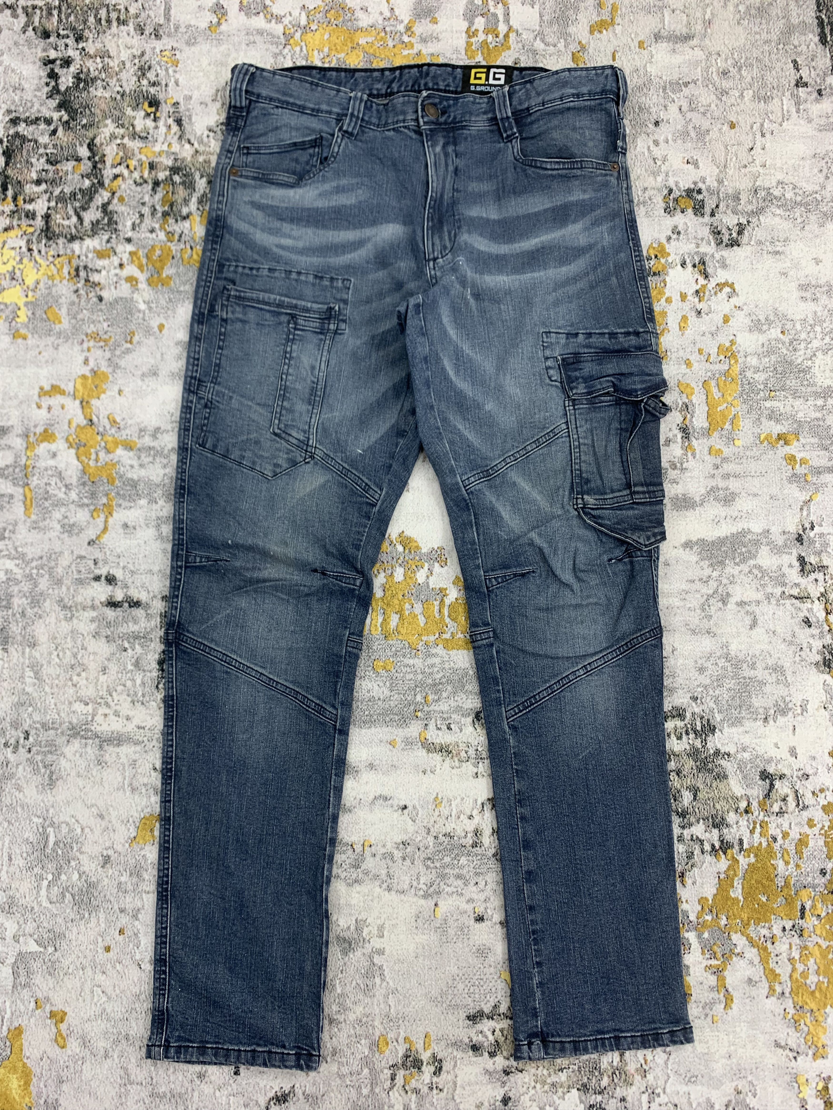 image of Vintage Cargo Pants G.ground Denim Multipocket in Blue, Men's (Size 32)