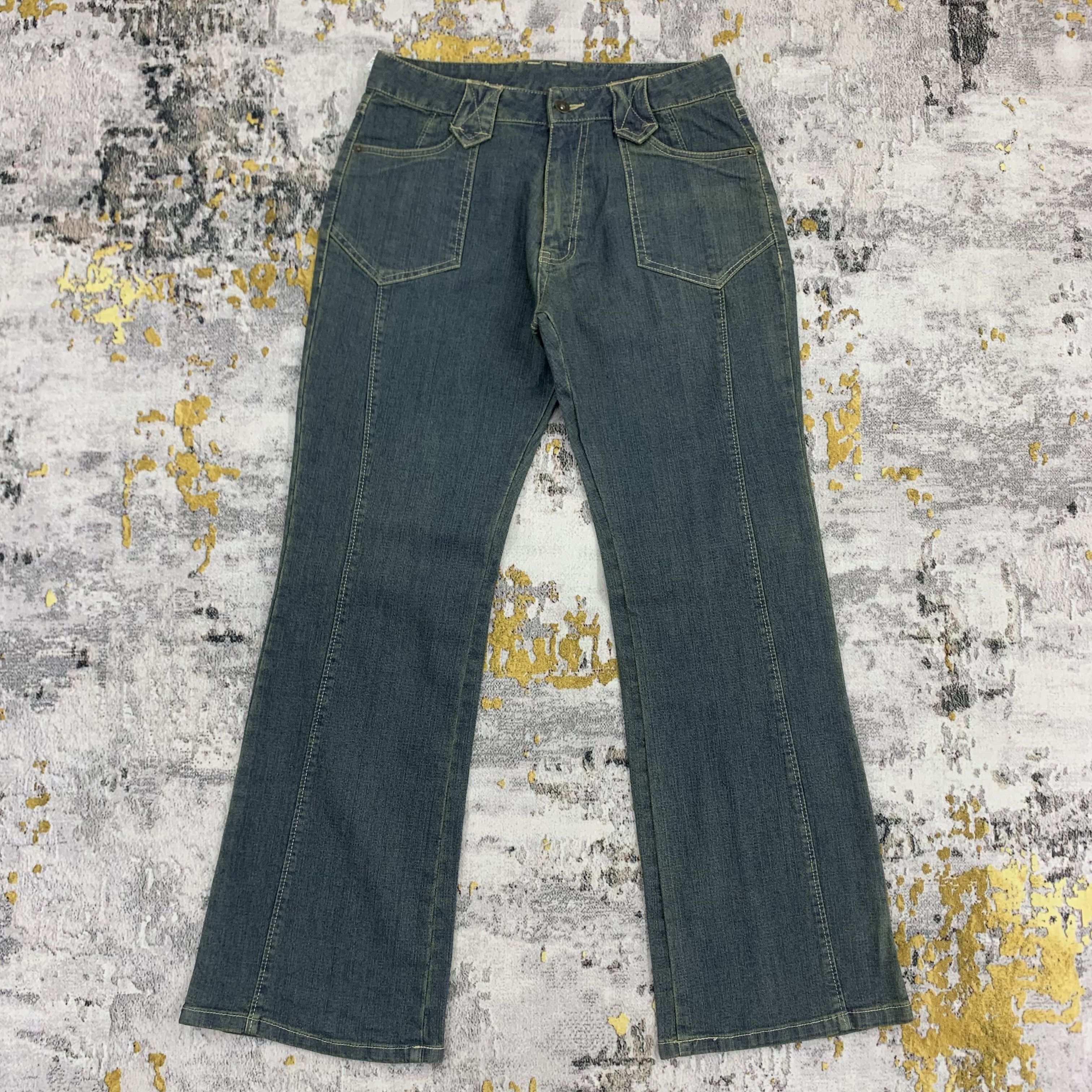 Japanese Brand Flared Jeans Bush Pants Denim Size US 27 - 1 Thumbnail