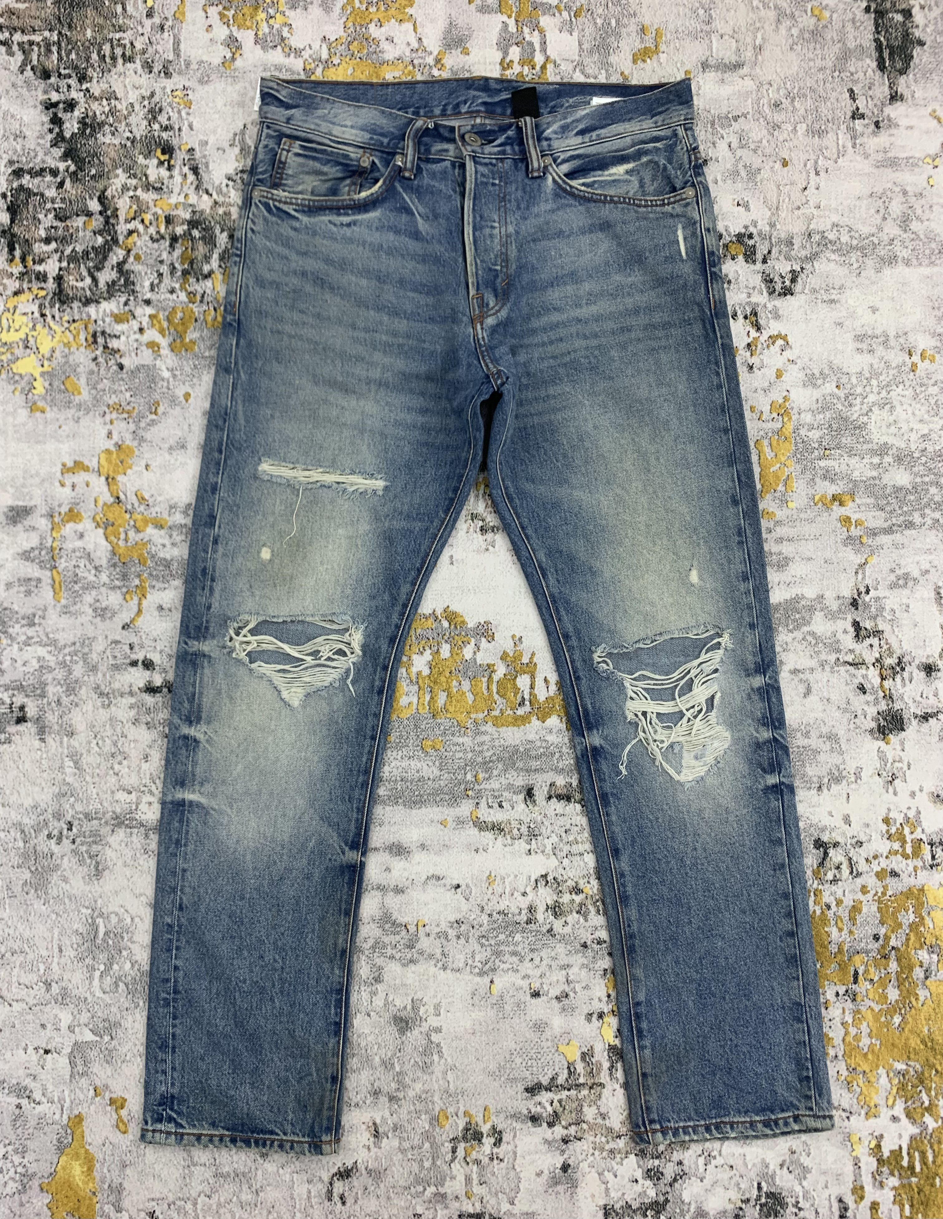 Japanese Brand Distressed Denim Blue Jeans Ripped Pants Size US 34 / EU 50 - 1 Thumbnail