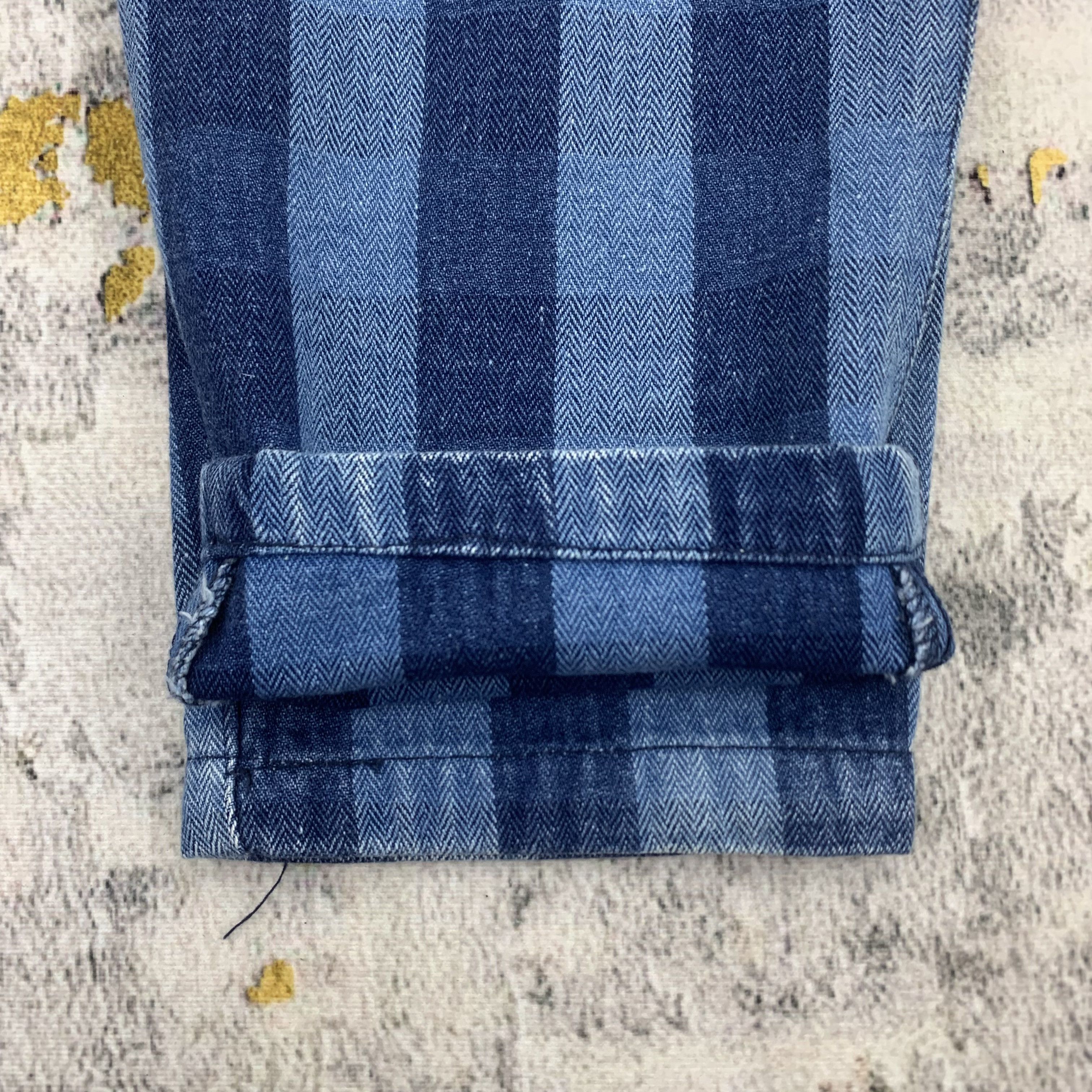 Japanese Brand × Vintage Stripe Pants Artist Life Blue Denim Size US 28 / EU 44 - 7 Thumbnail
