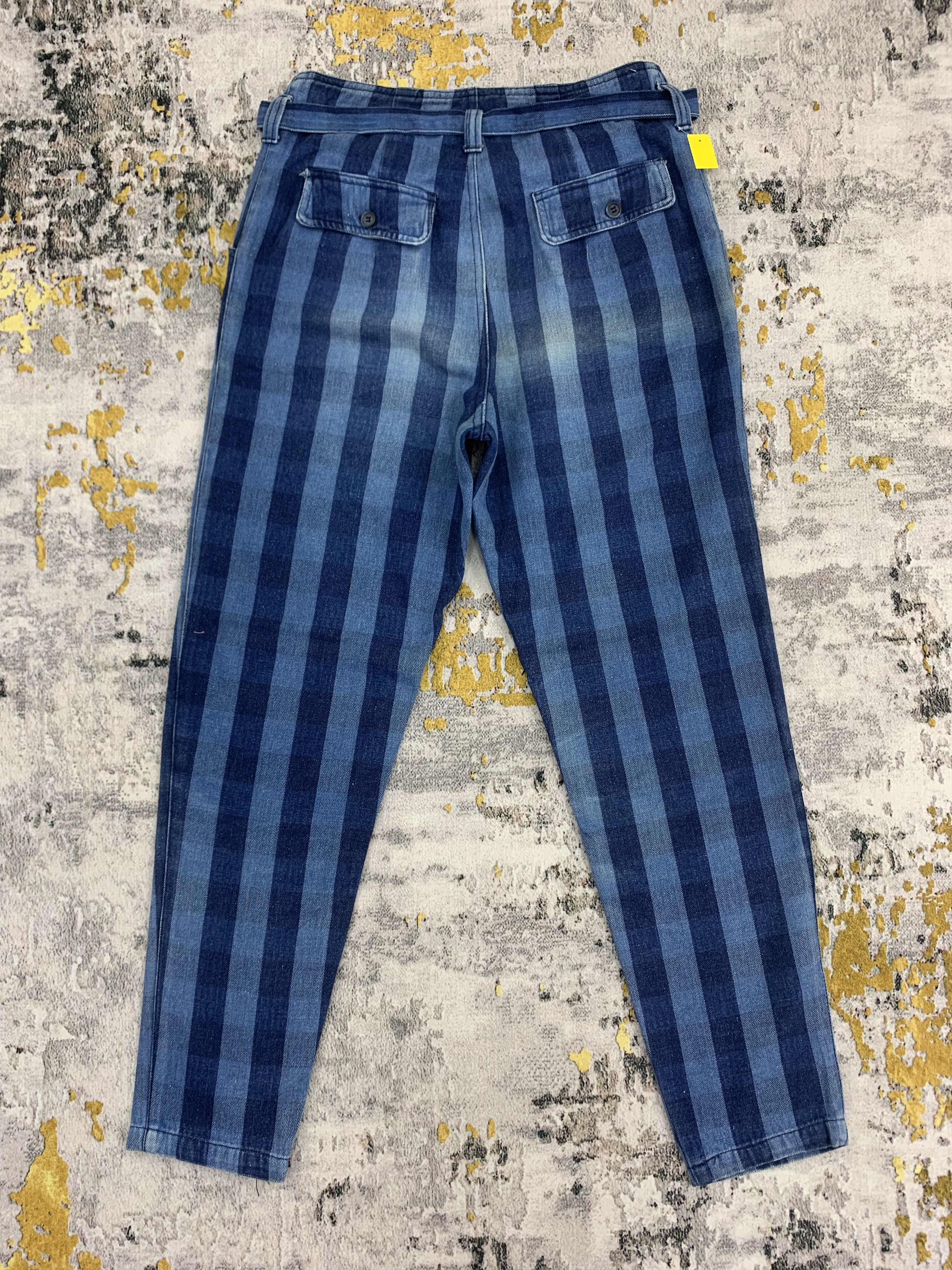 Japanese Brand × Vintage Stripe Pants Artist Life Blue Denim Size US 28 / EU 44 - 5 Thumbnail