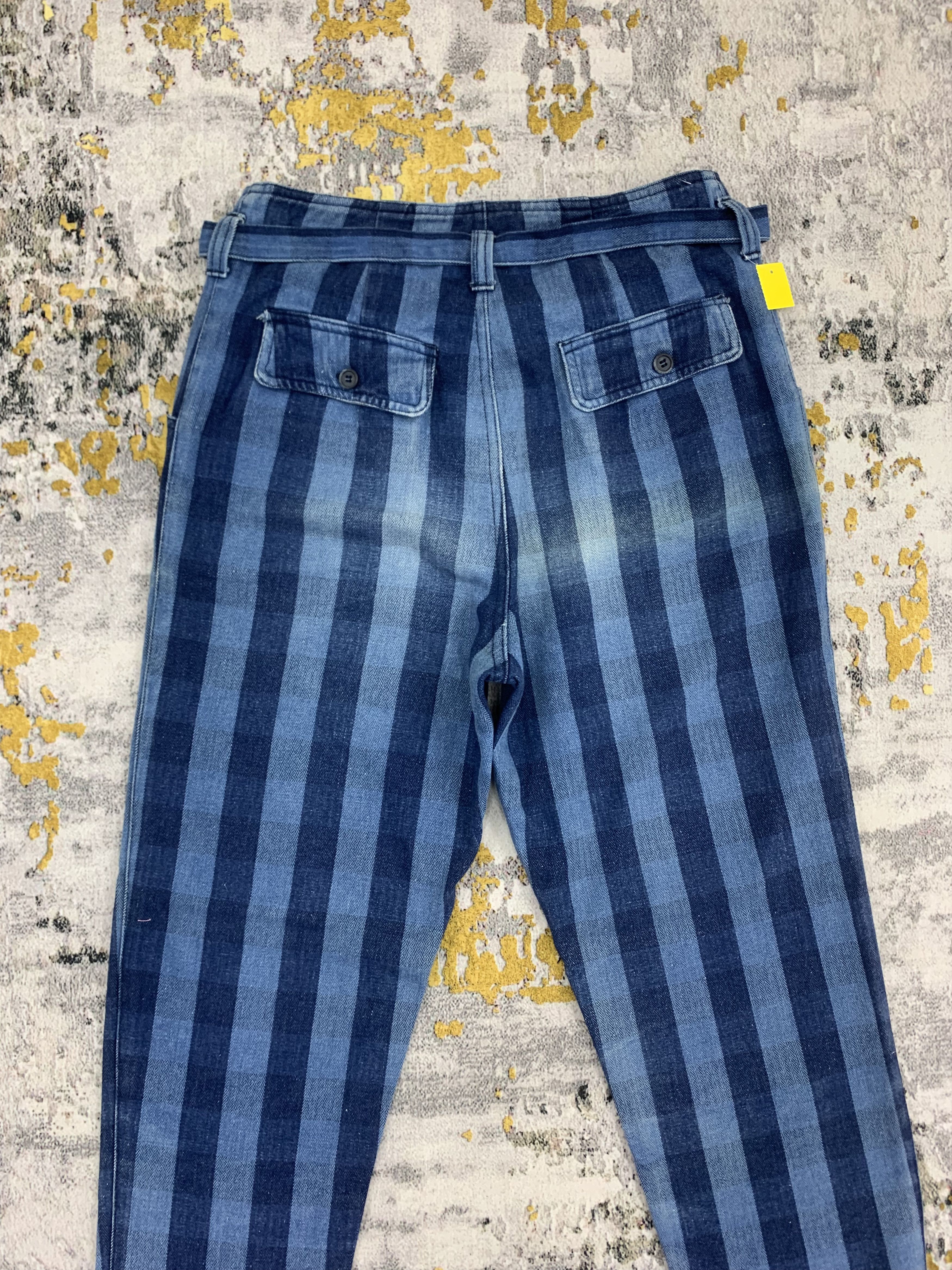 Japanese Brand × Vintage Stripe Pants Artist Life Blue Denim Size US 28 / EU 44 - 6 Thumbnail