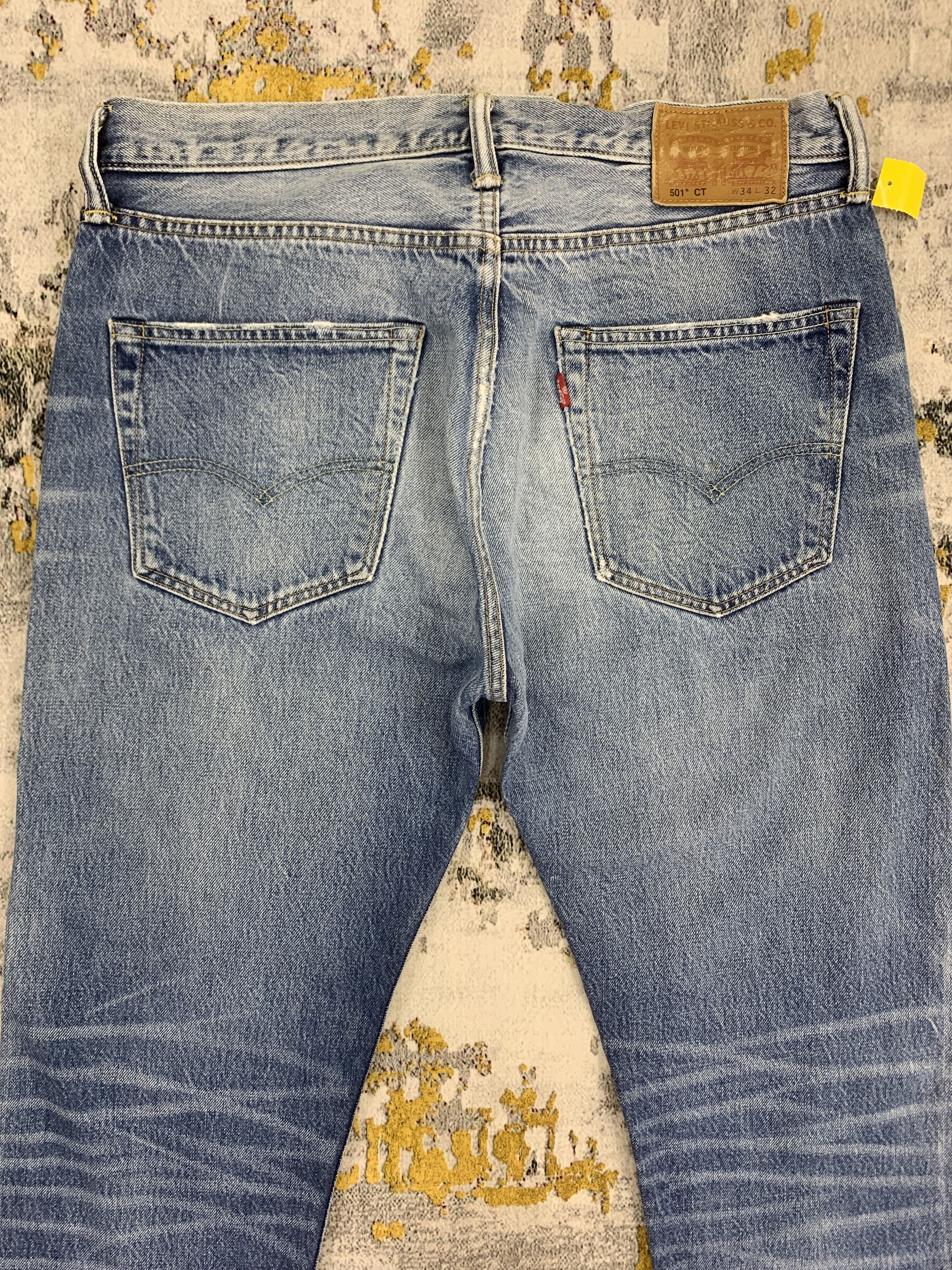 Distressed Levi's 501 Blue Denim
