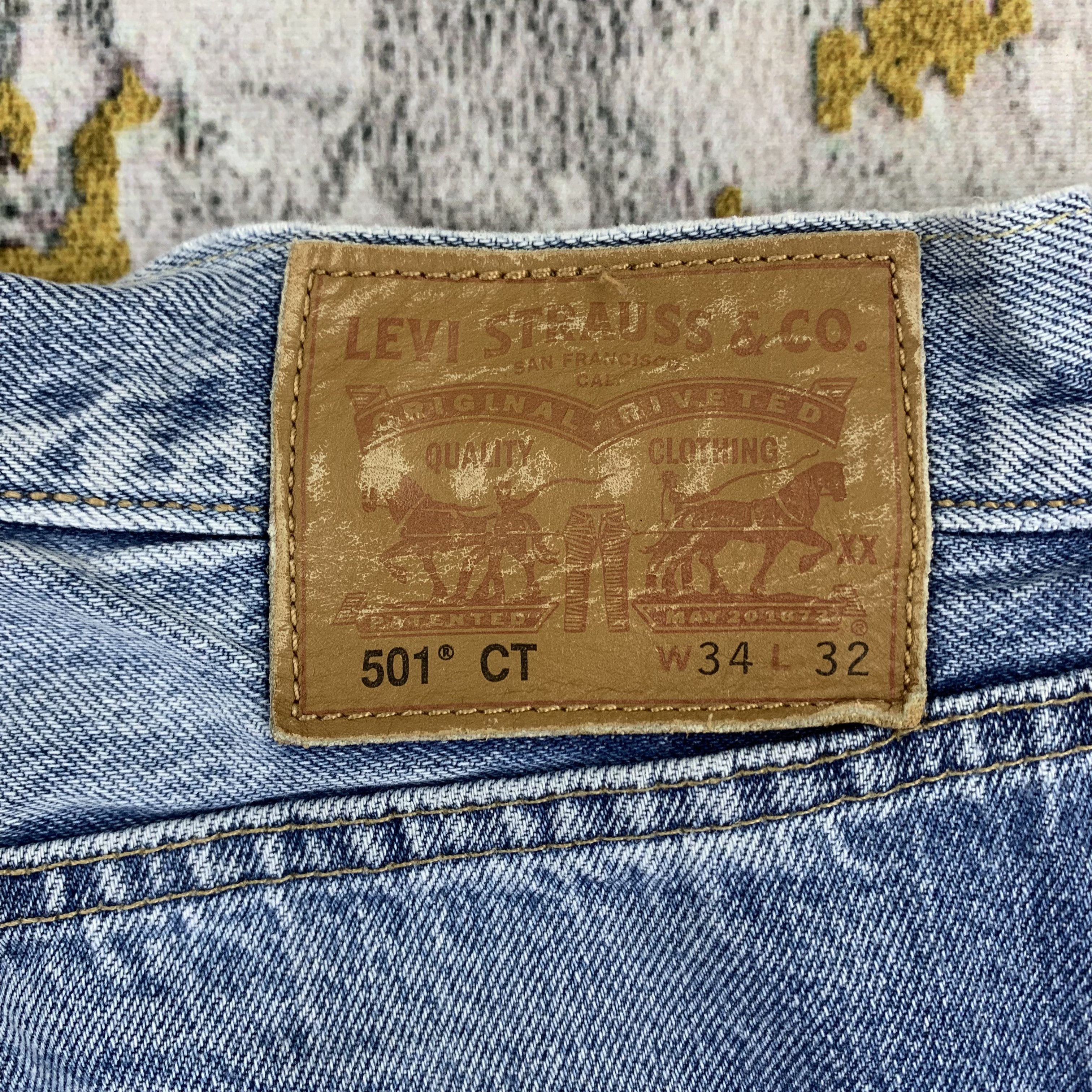 Distressed Levi's 501 Blue Denim
