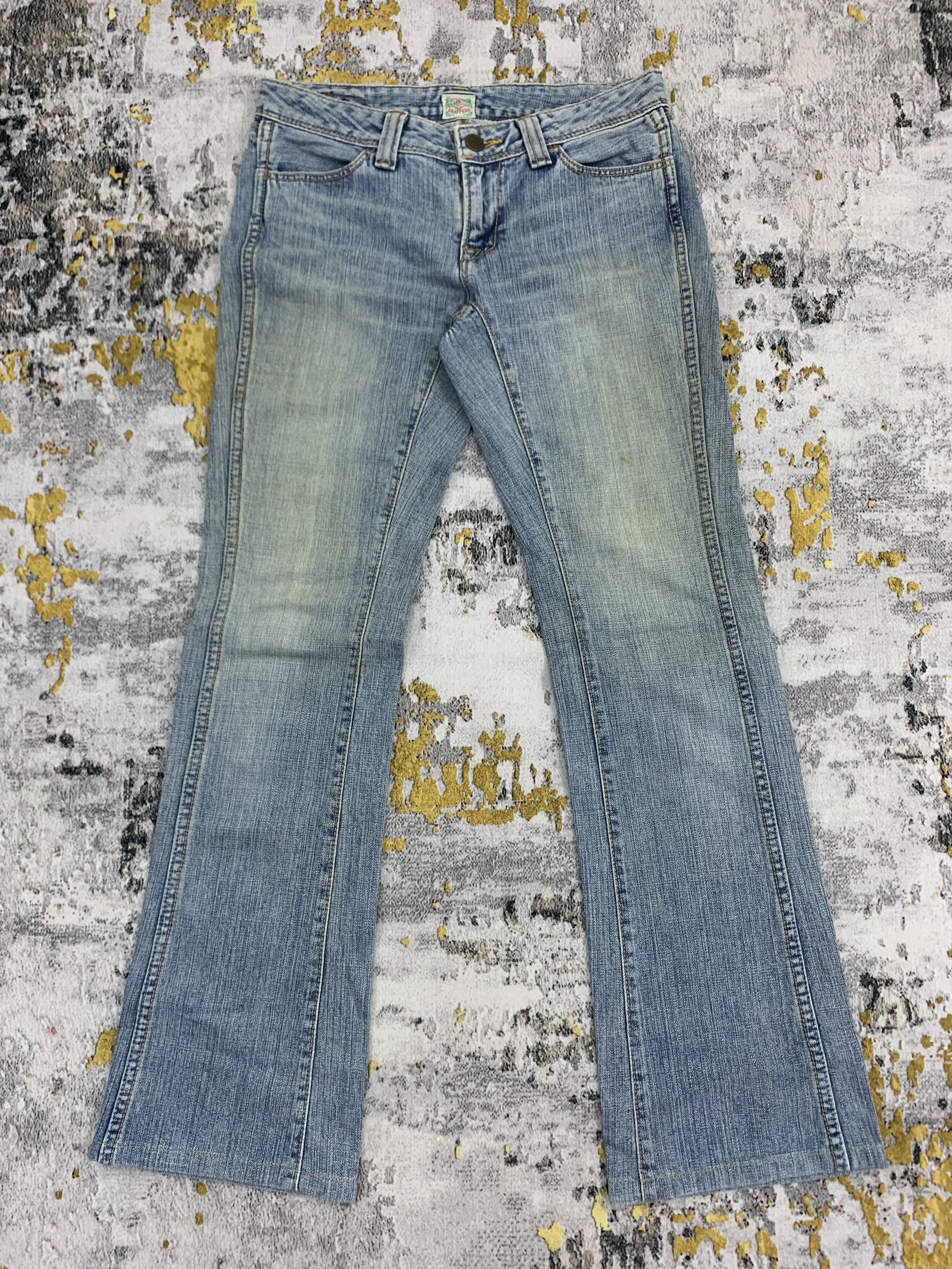 Flared Denim Brappers Blue Jeans Distressed
