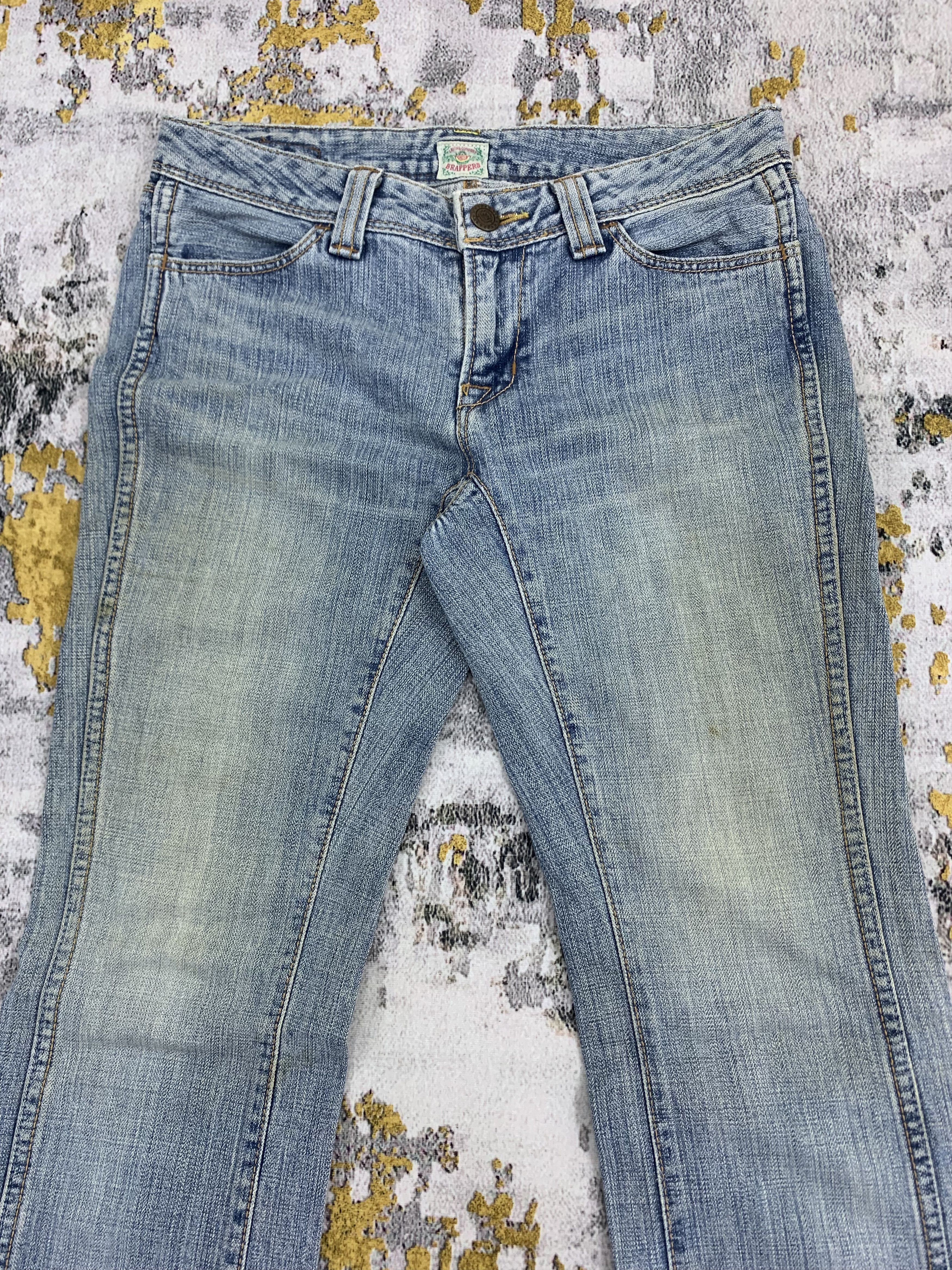 Japanese Brand Flared Denim Brappers Blue Jeans Distressed Size US 29 - 2 Thumbnail