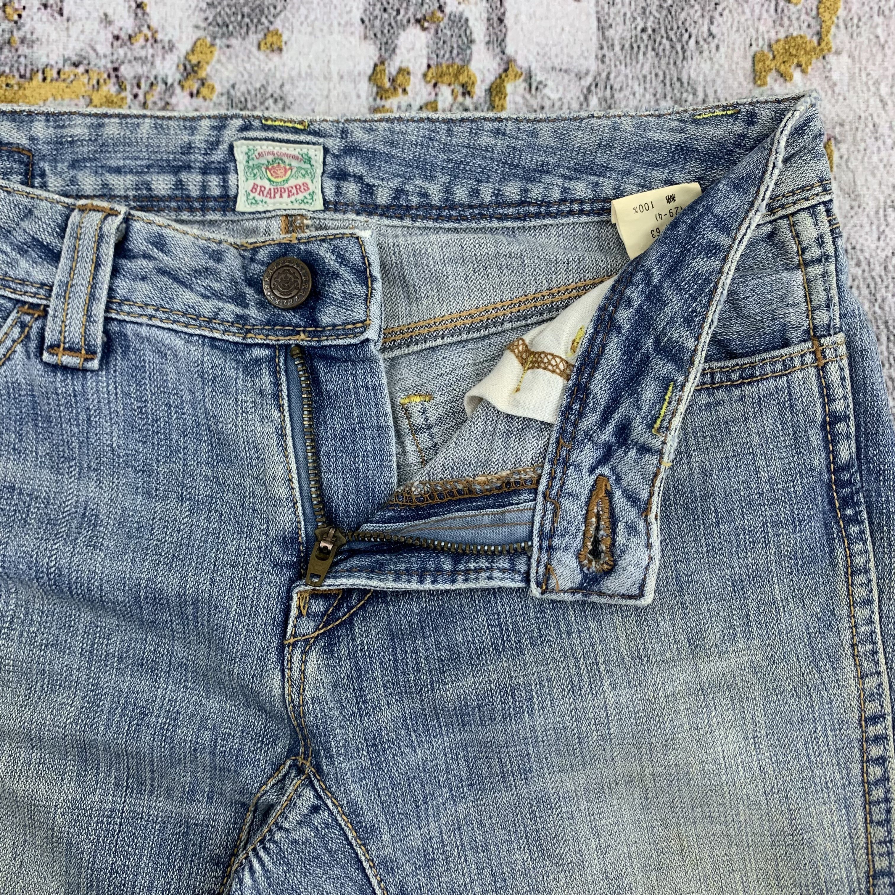 Japanese Brand Flared Denim Brappers Blue Jeans Distressed Size US 29 - 3 Thumbnail
