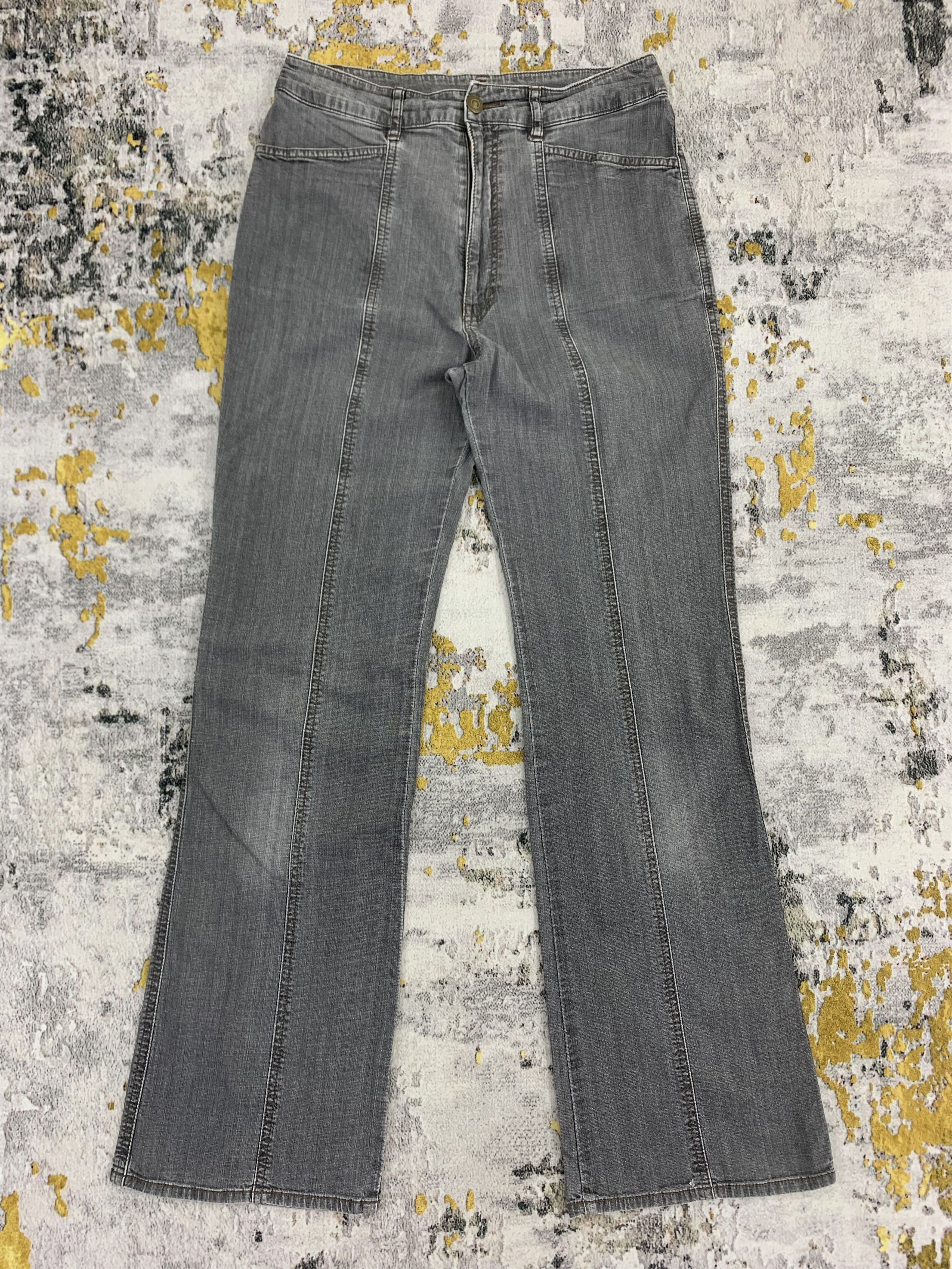 Vintage Black Flared Jeans Comron Distressed Denim