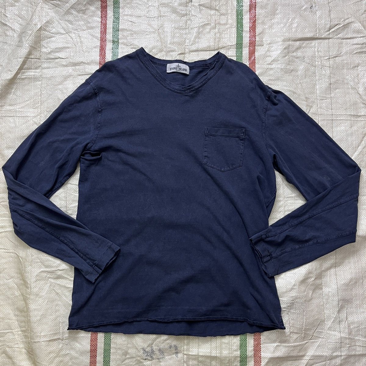 Stone Island × Vintage Distressed Vintage Stone Island Long Sleeve TShirt Size US L / EU 52-54 / 3 - 22 Thumbnail