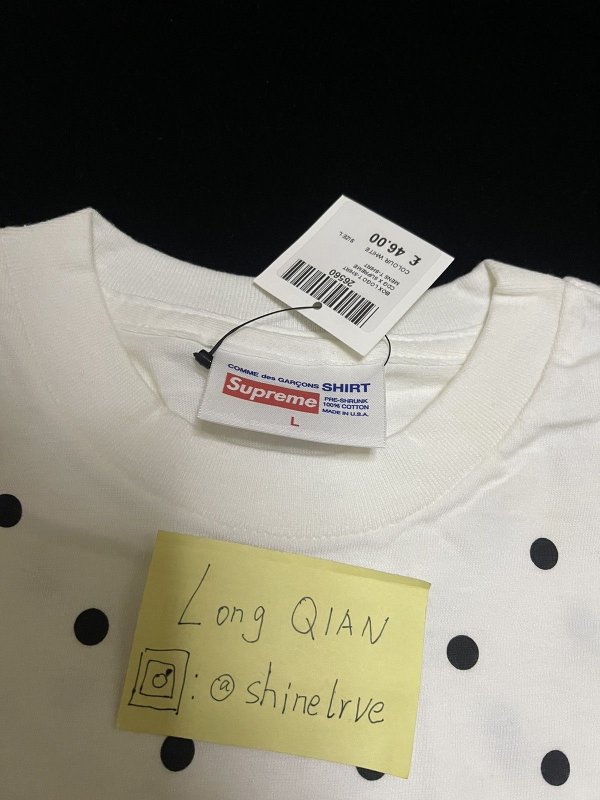Supreme cdg 12ss polka dot box logo tee