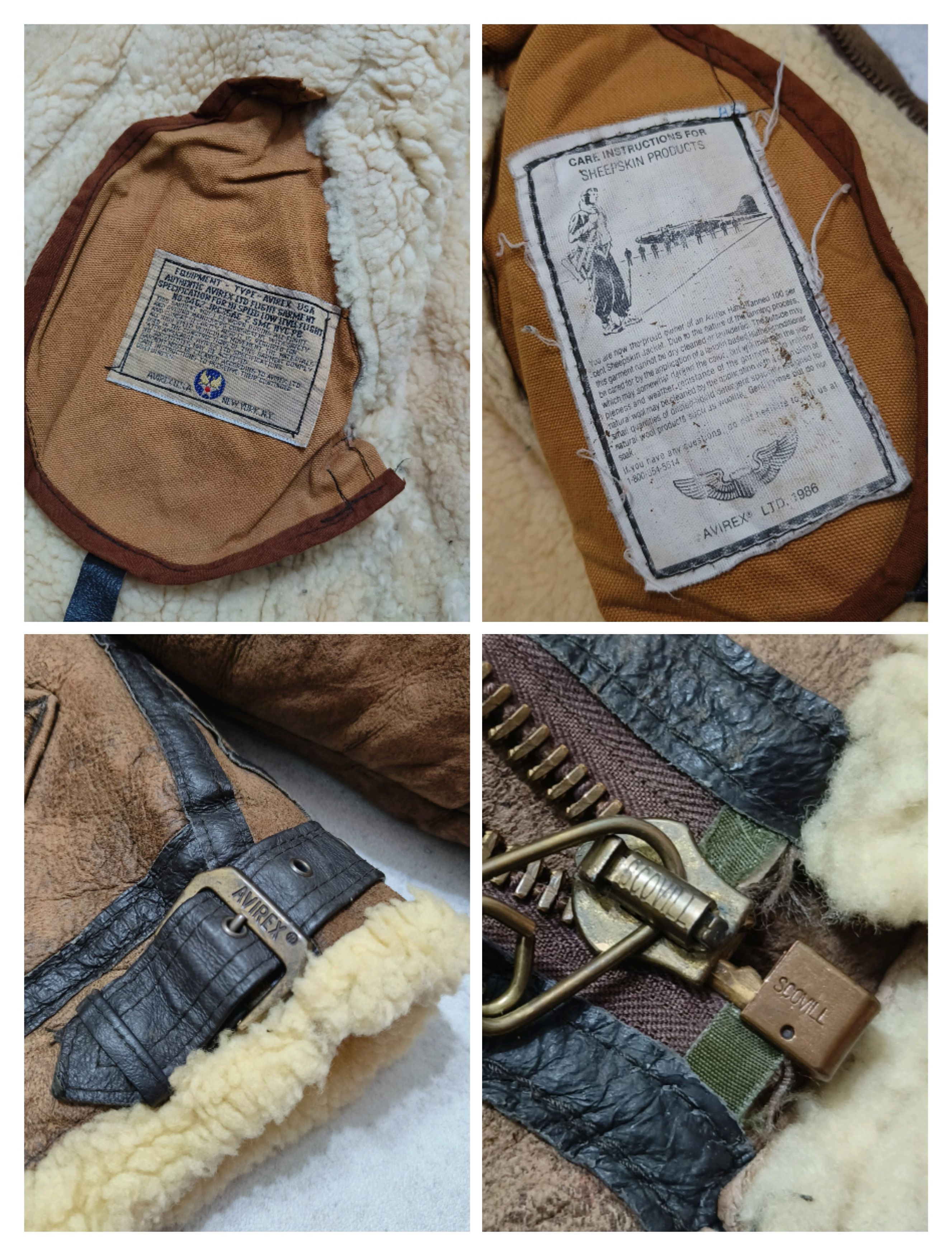 Avirex Vintage 80s Avirex Limited USA B-3 Shearling Leather Jacket Size US M / EU 48-50 / 2 - 7 Thumbnail