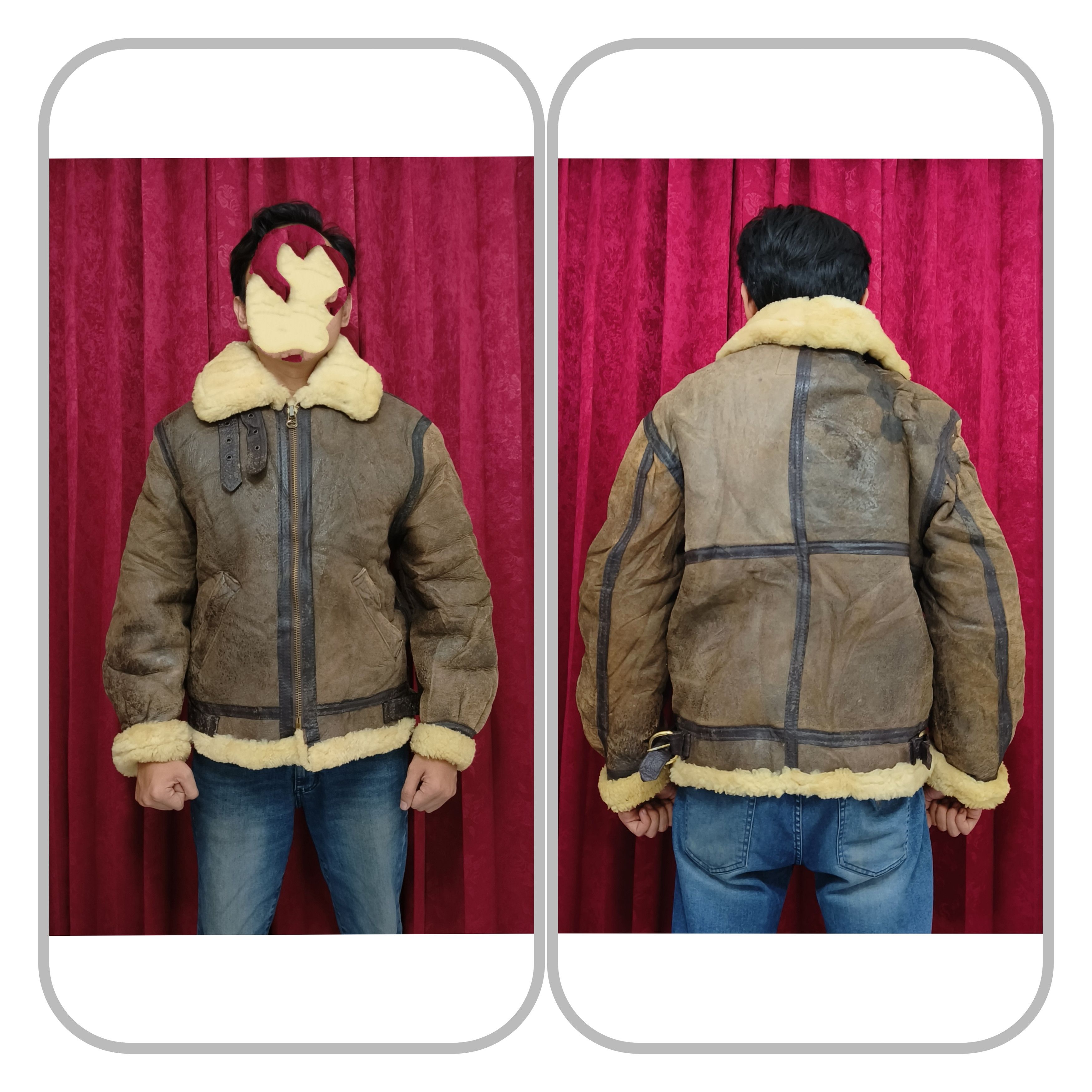 Schott Vintage 70s Schott Bros USAAF B-3 Shearling Leather Jacket Size US S / EU 44-46 / 1 - 7 Thumbnail