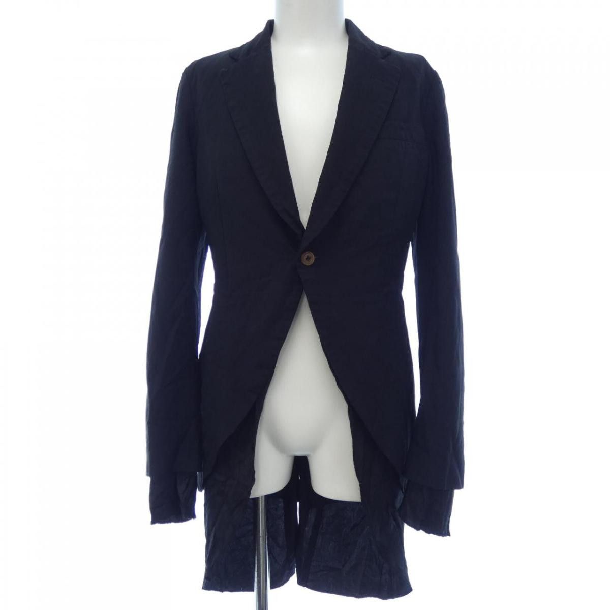 Jacket Black 1 B Back Long Lenght Cotton