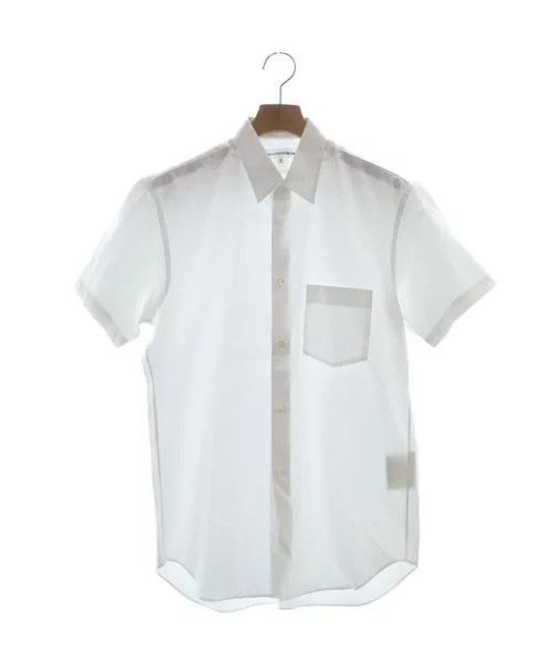 Shirt White Cotton Plain Short Sleeve