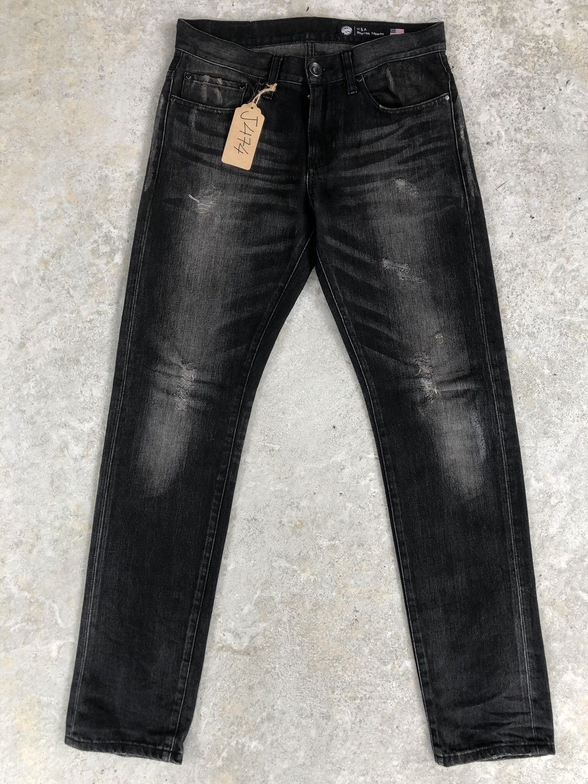If Six Was Nine Japanese Back Number Distressed Jeans New York Tapered Size US 31 - 1 Thumbnail