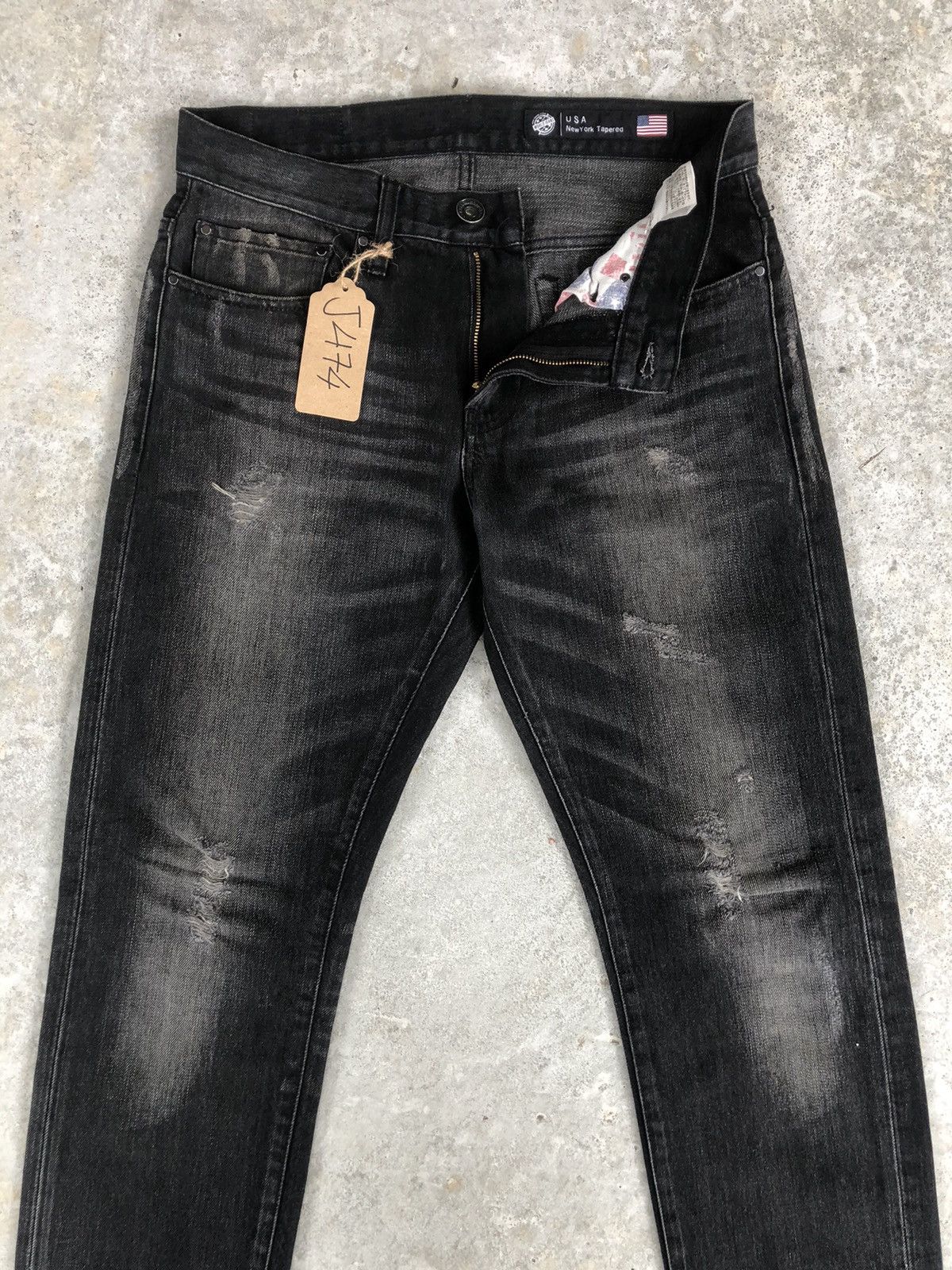 If Six Was Nine Japanese Back Number Distressed Jeans New York Tapered Size US 31 - 3 Thumbnail