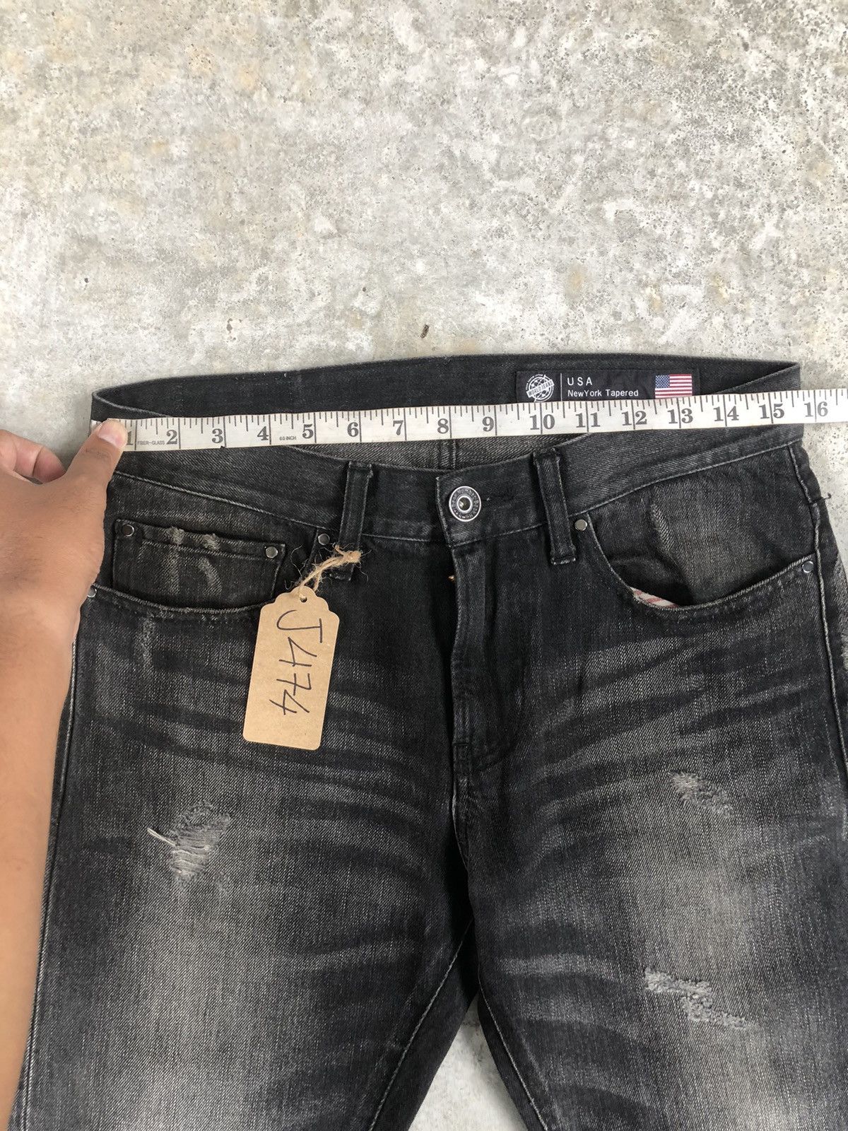 If Six Was Nine Japanese Back Number Distressed Jeans New York Tapered Size US 31 - 18 Thumbnail
