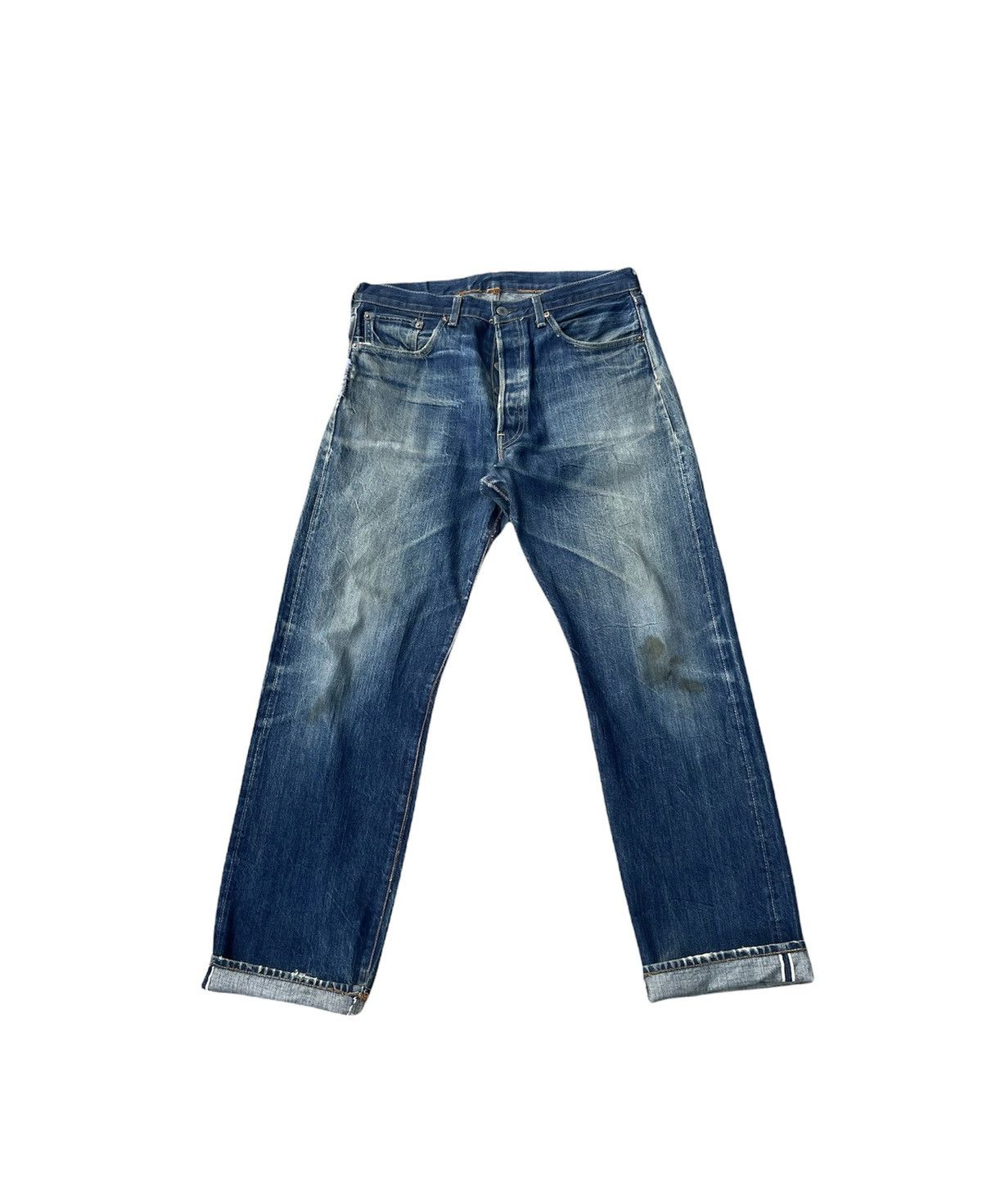 image of Distressed Denim x Levis 501Xx E 66 Japan Aging Distressed Rework Denim in Blue, Men's (Size 32)