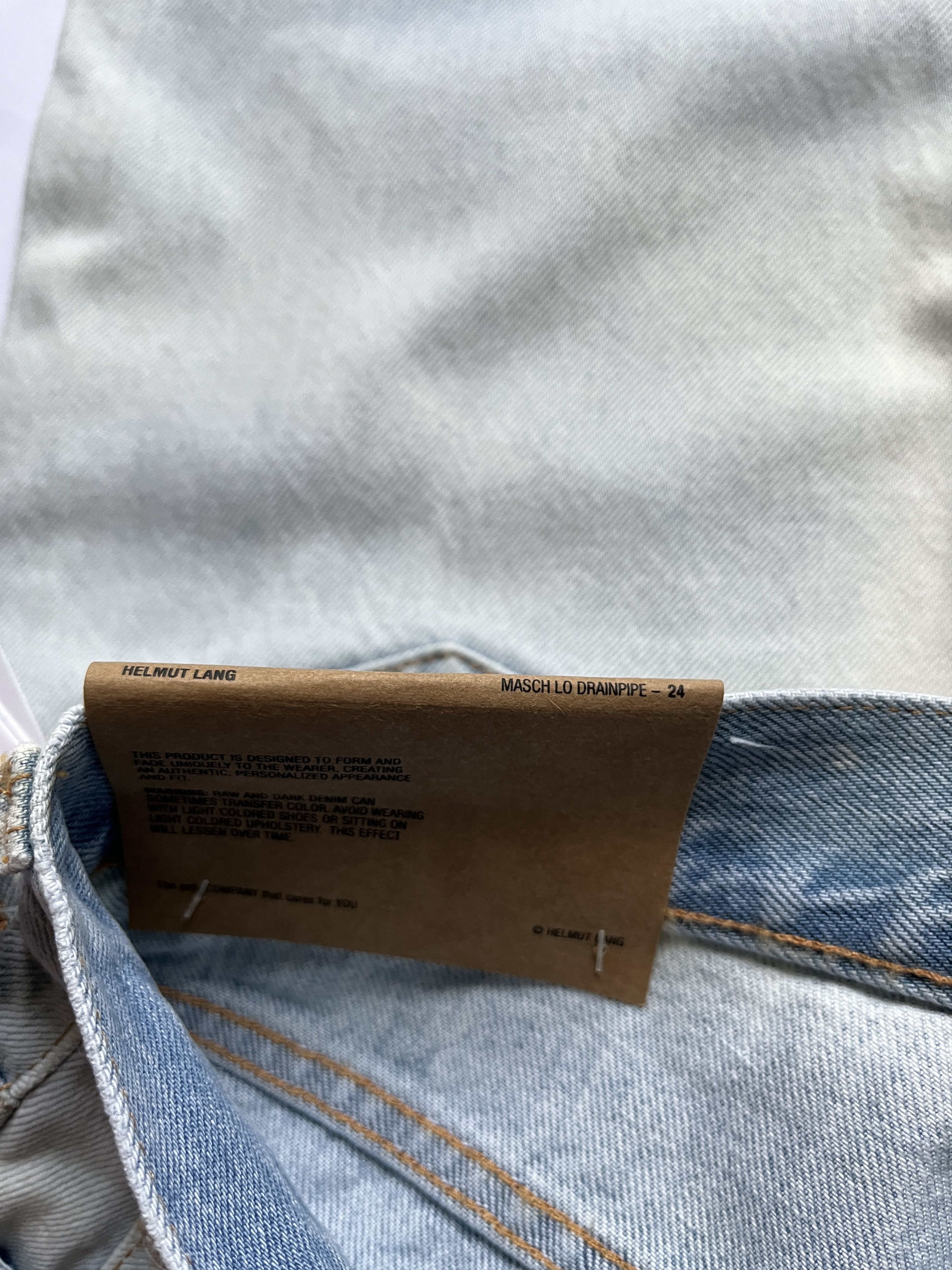 Helmut Lang ⚡️QUICK SALE⚡️Helmut Lang Pale Blue Masc Lo Drainpipe Jeans Size 24" / US 00 / IT 34 - 4 Thumbnail