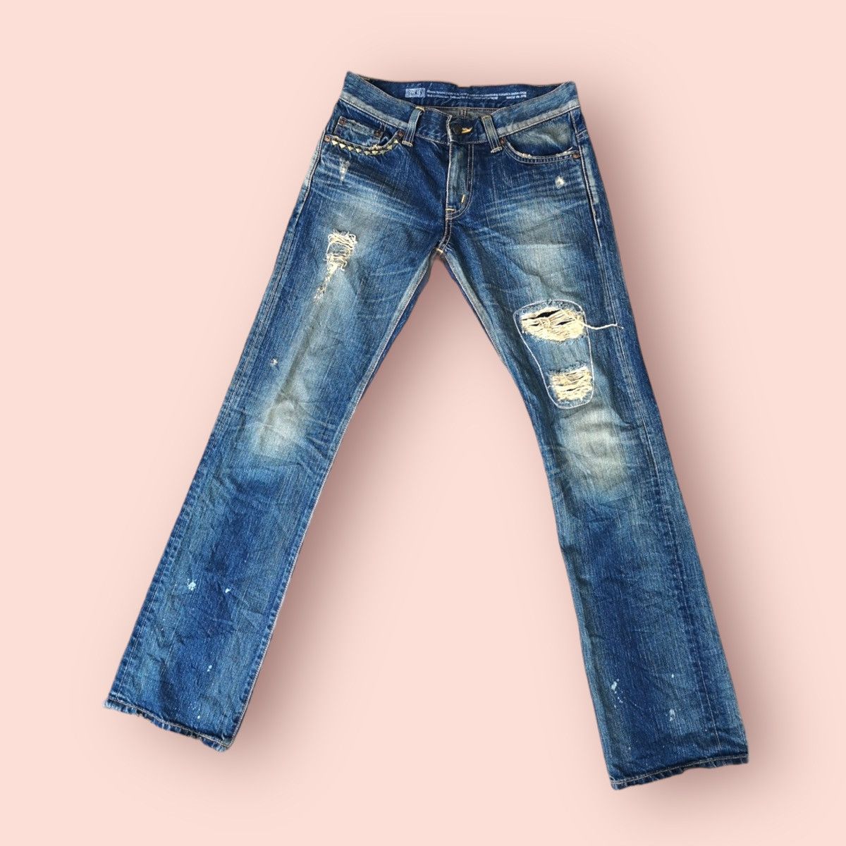 VINTAGE EDWIN 53533 DISTRESSED REBEL JEANS