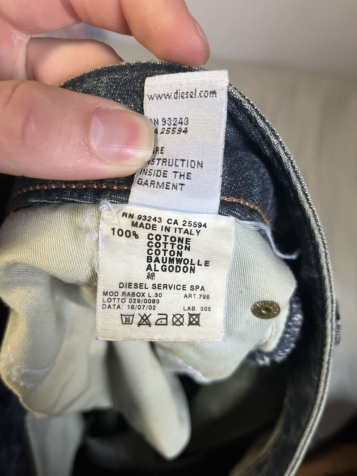 Made In Italy” Diesel Washed Denim selvage jeans