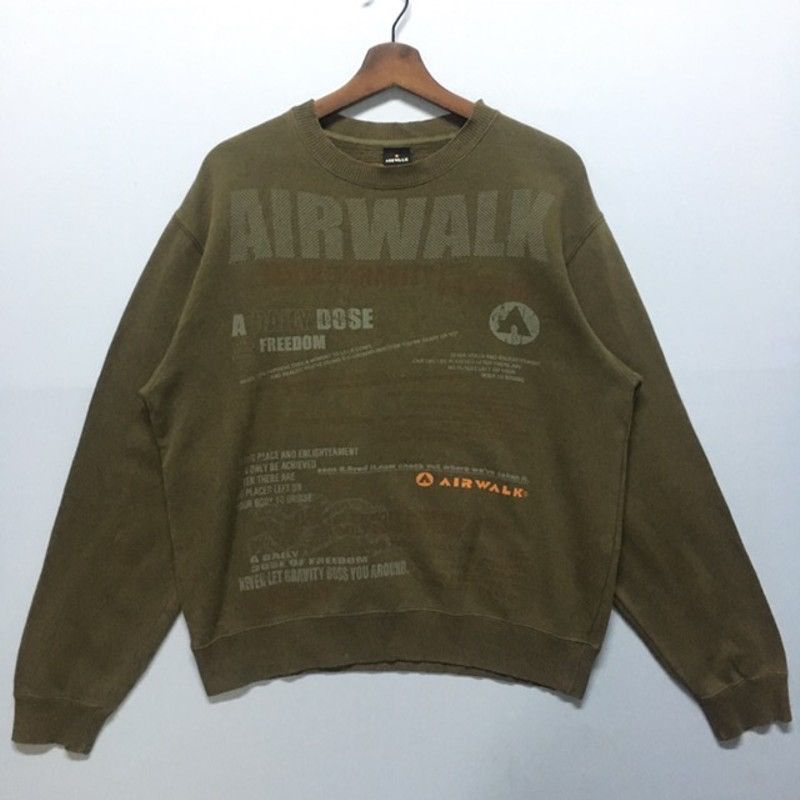 Airwalk × Vintage Vintage 90's AIRWALK Crewneck Sweatshirt Sweater Size US M / EU 48-50 / 2 - 1 Thumbnail