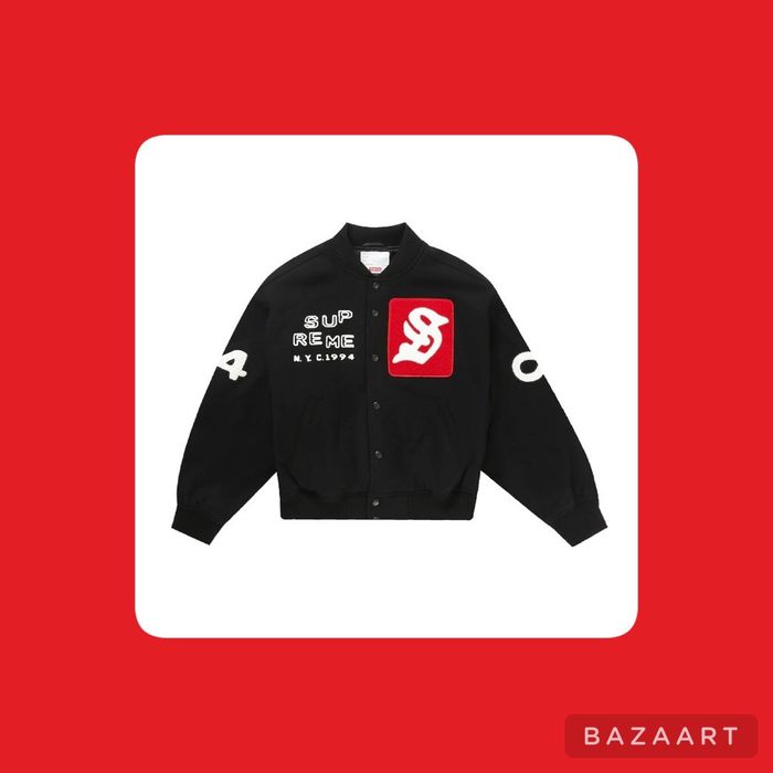 Supreme Supreme Tourist Varsity Jacket Black CPFM - Size Medium