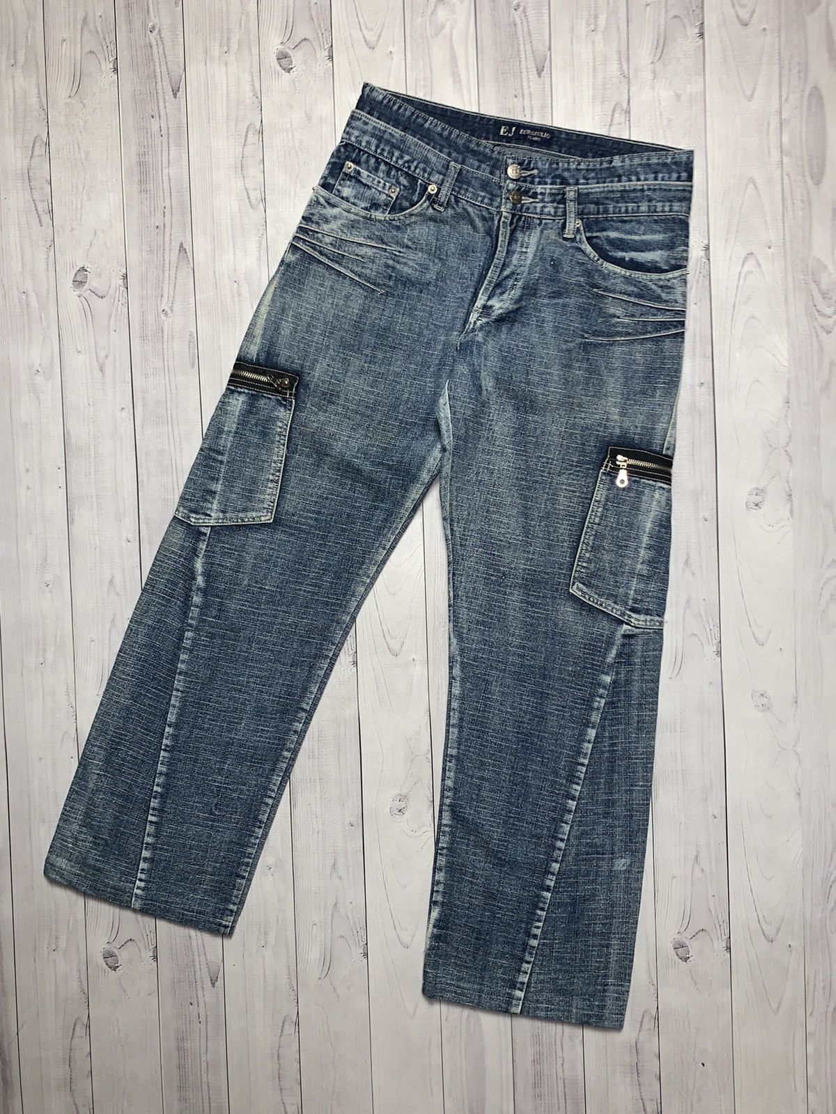 Vintage Women’s denim pants multi pocket zip rare