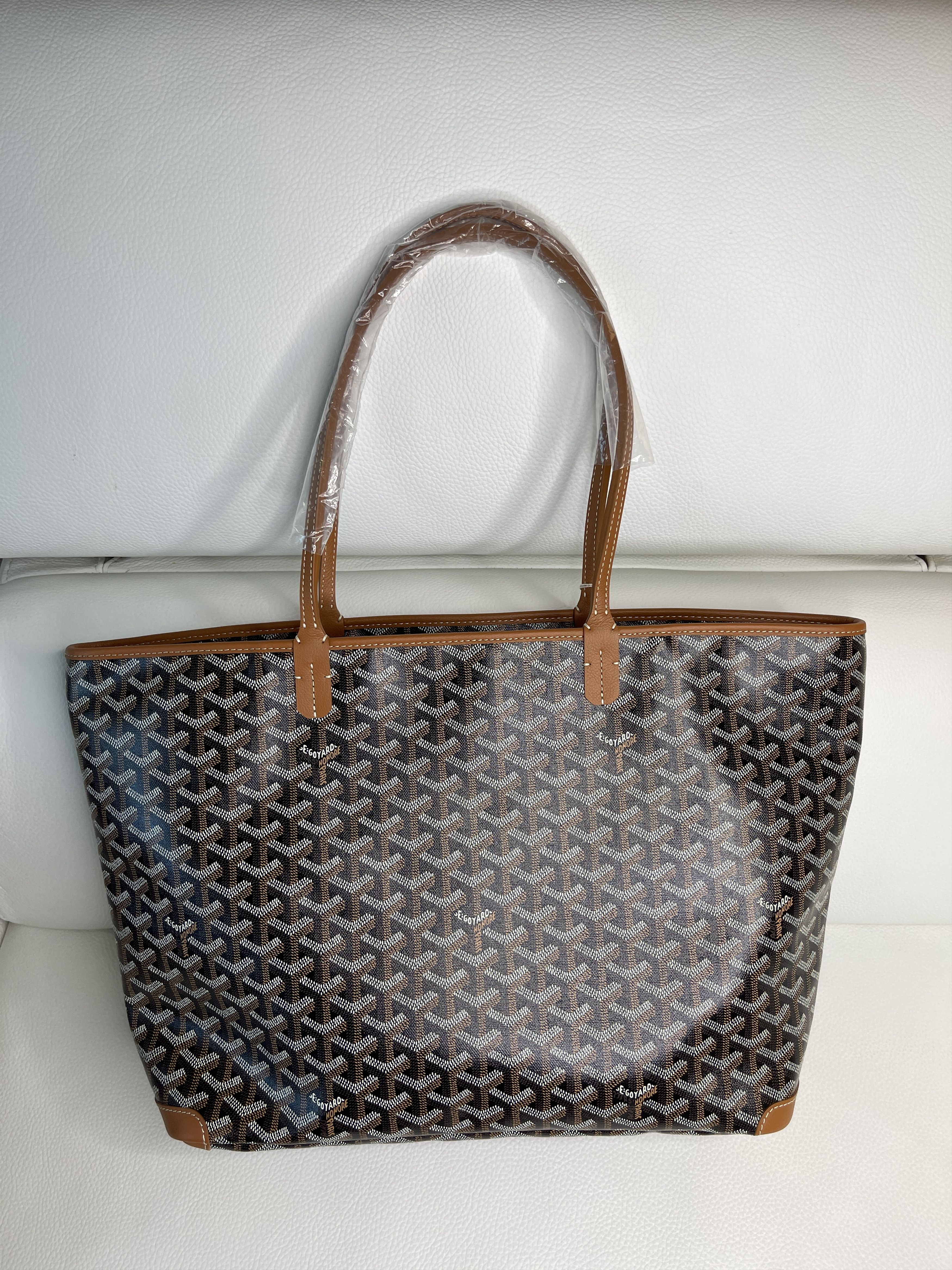 2023 Goyard Artois PM Medium Black Leather Canvas Zipped & Structured Tote