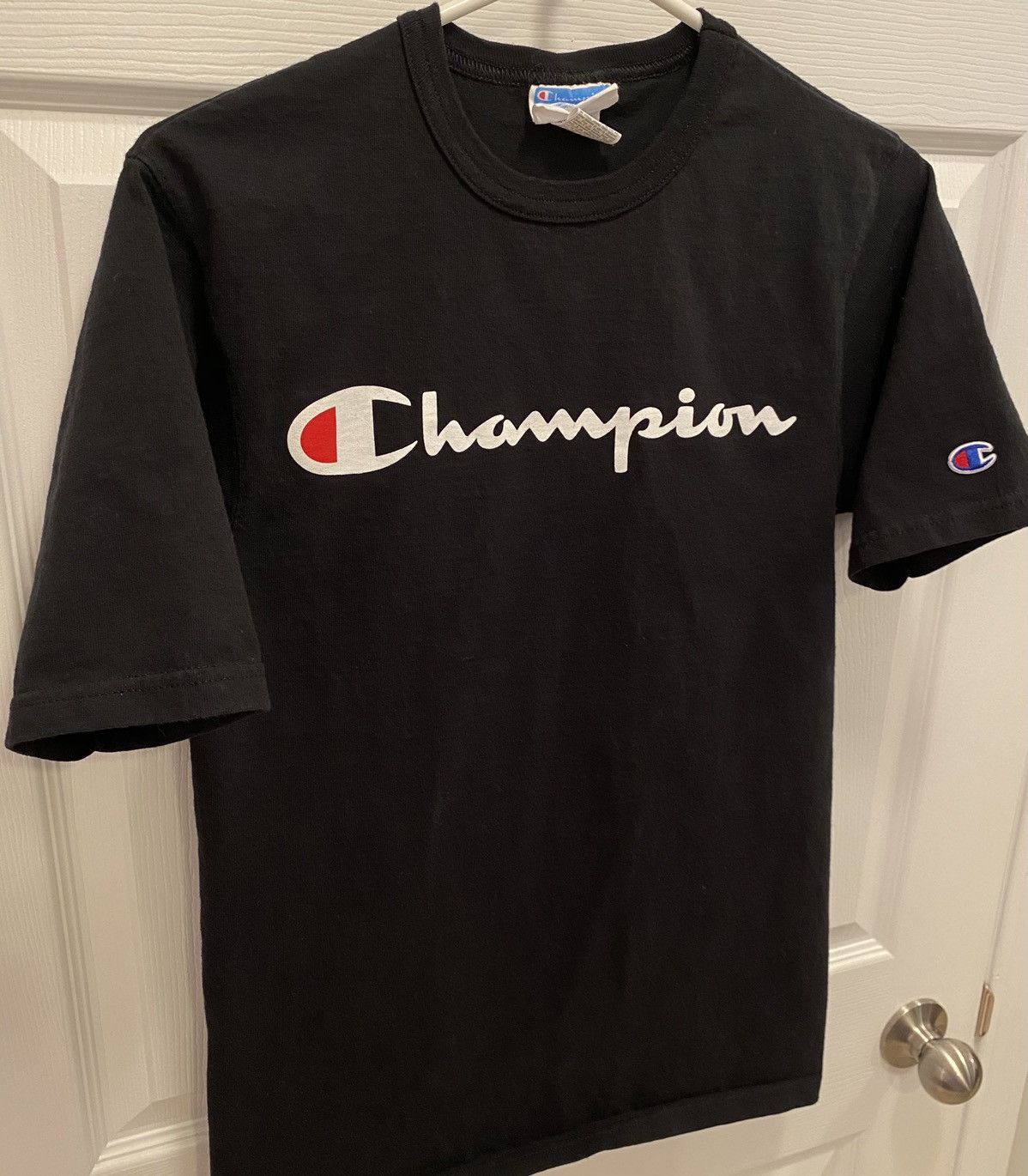Champion × Vintage Vintage Champion Embroidered Mens Black T-shirt - Size S Size US S / EU 44-46 / 1 - 2 Thumbnail
