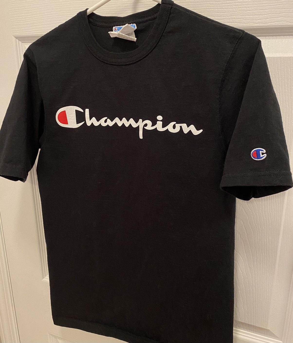 Champion × Vintage Vintage Champion Embroidered Mens Black T-shirt - Size S Size US S / EU 44-46 / 1 - 3 Thumbnail