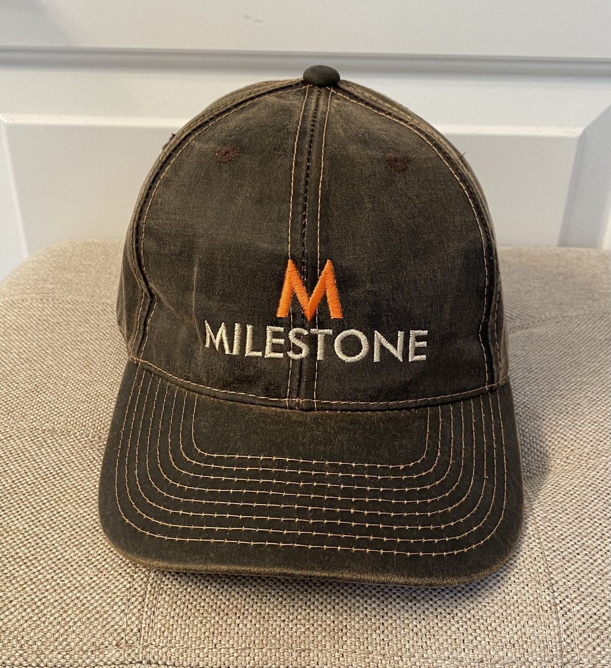 Milestone × Vintage Milestone Canada Brown Velcro Adjustable Hat/Cap (Like New) Size ONE SIZE - 1 Thumbnail