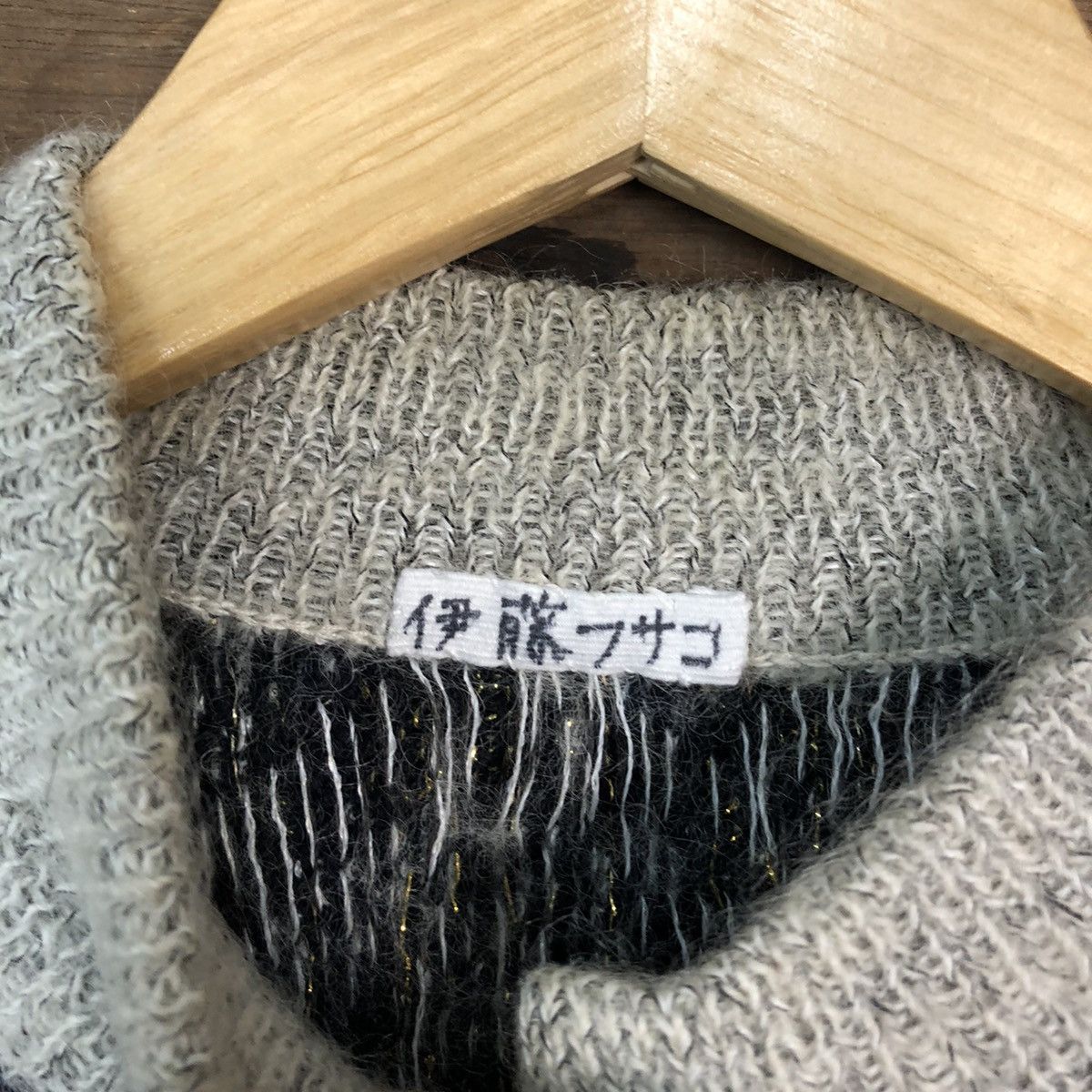 Japanese Brand × Vintage Japan art mohair Patterned Cardigans cablebknitwear#6828 Size US S / EU 44-46 / 1 - 8 Thumbnail