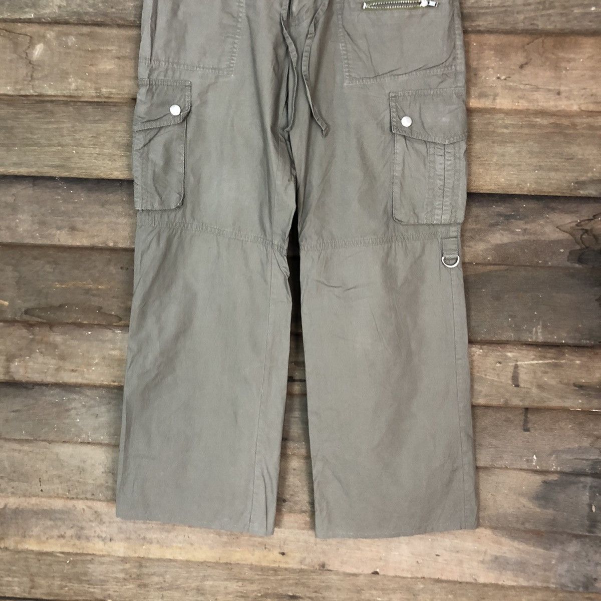 Japanese Brand D Olive De Olive Grey multipocket tactical Cargo Pants #2362 Size US 30 / EU 46 - 3 Thumbnail