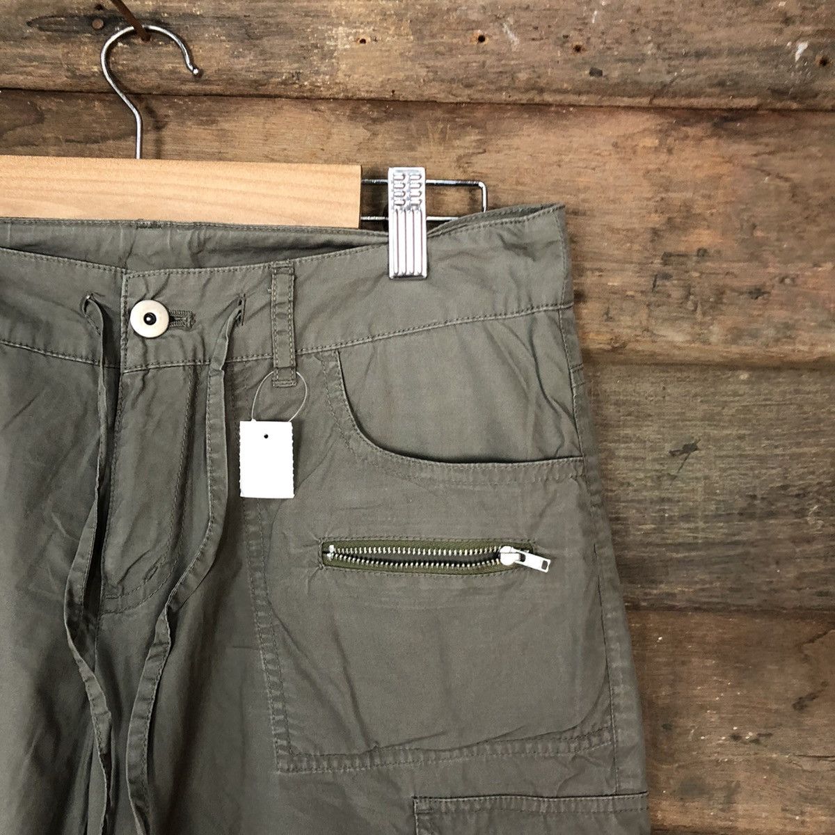 Japanese Brand D Olive De Olive Grey multipocket tactical Cargo Pants #2362 Size US 30 / EU 46 - 5 Thumbnail