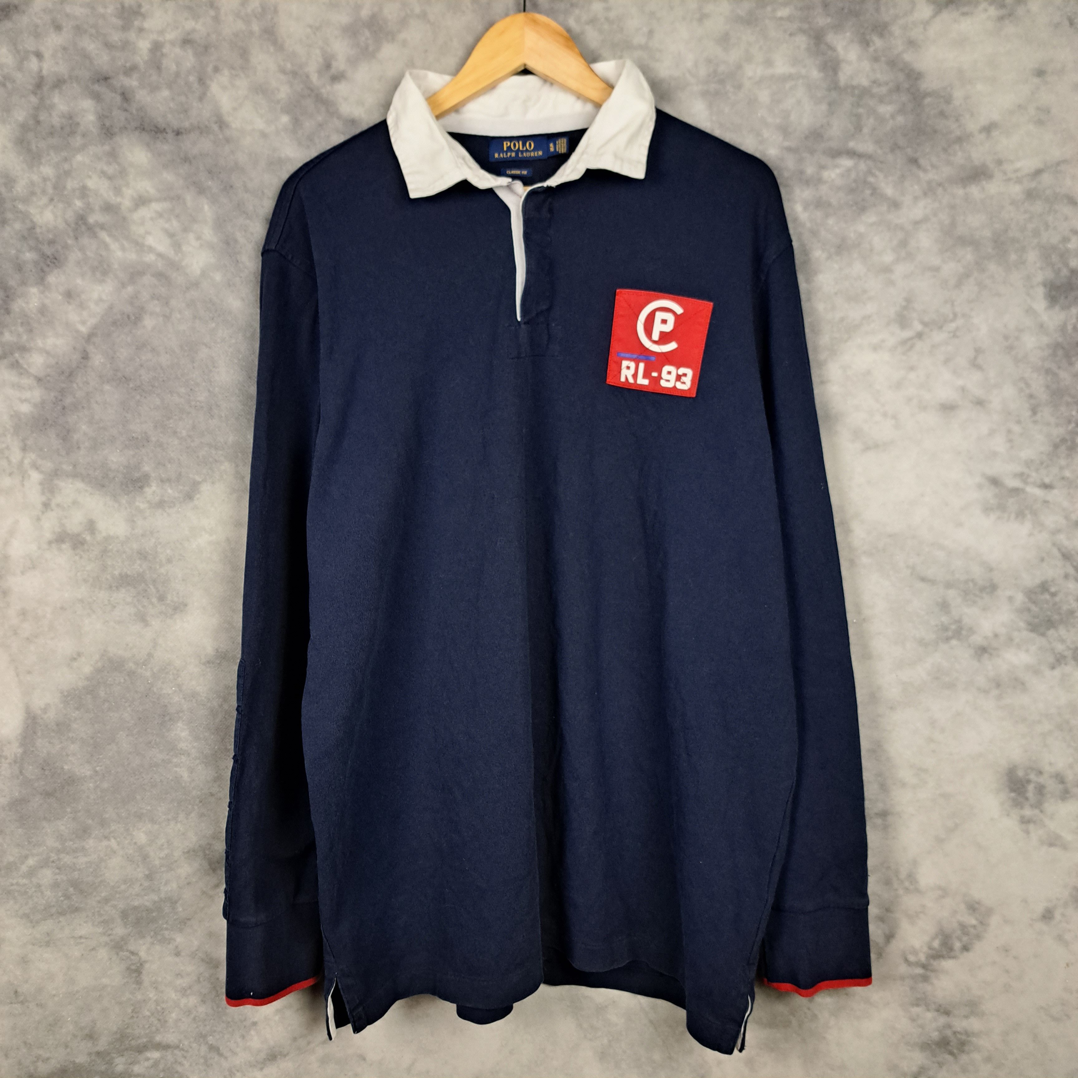 image of Polo Ralph Laurent Cp-93 Long Sleeve Rugby Polo Navy, Men's (Size XL)