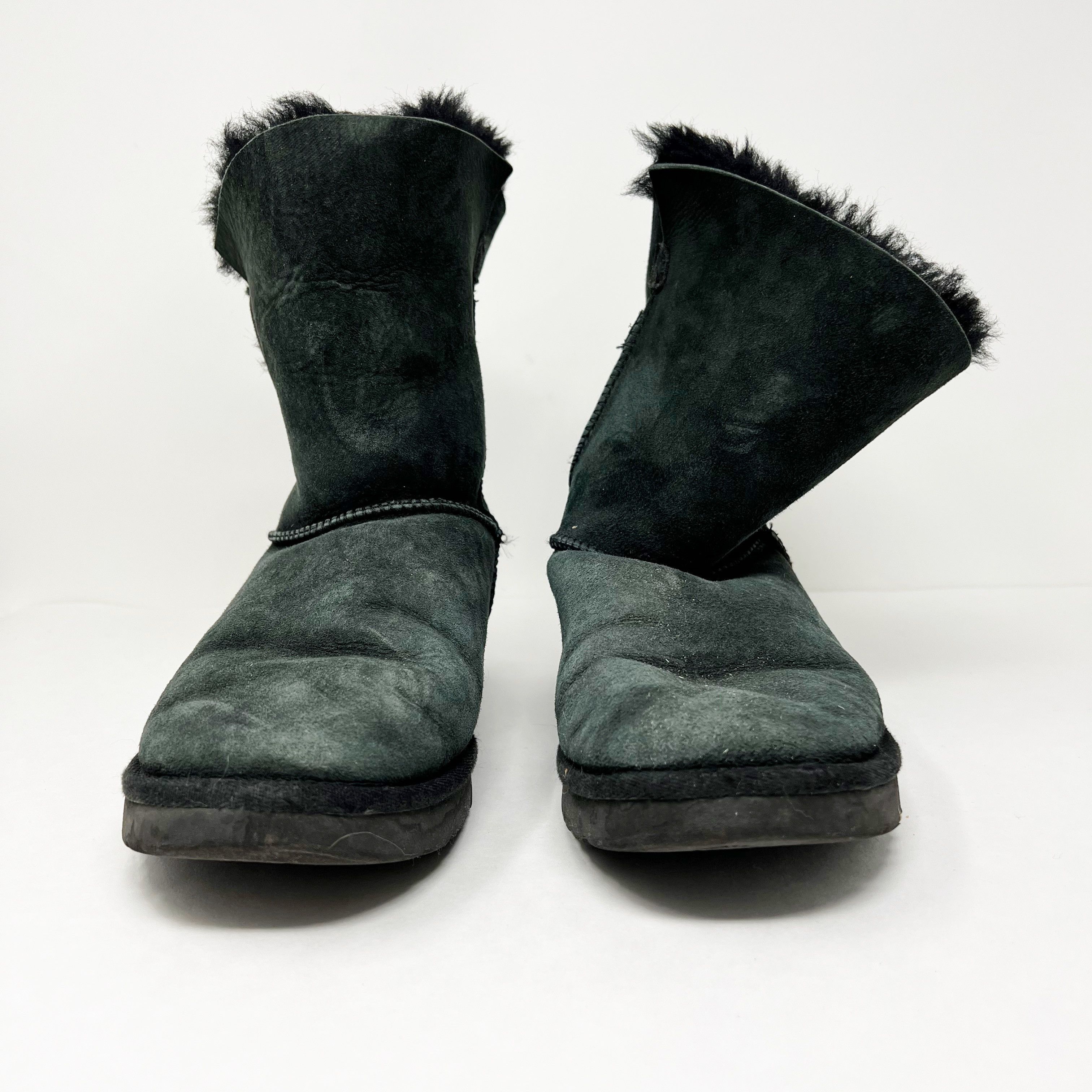 Ugg Nash Genuine Suede Pull On Round Toe Buckle Boots Shoes