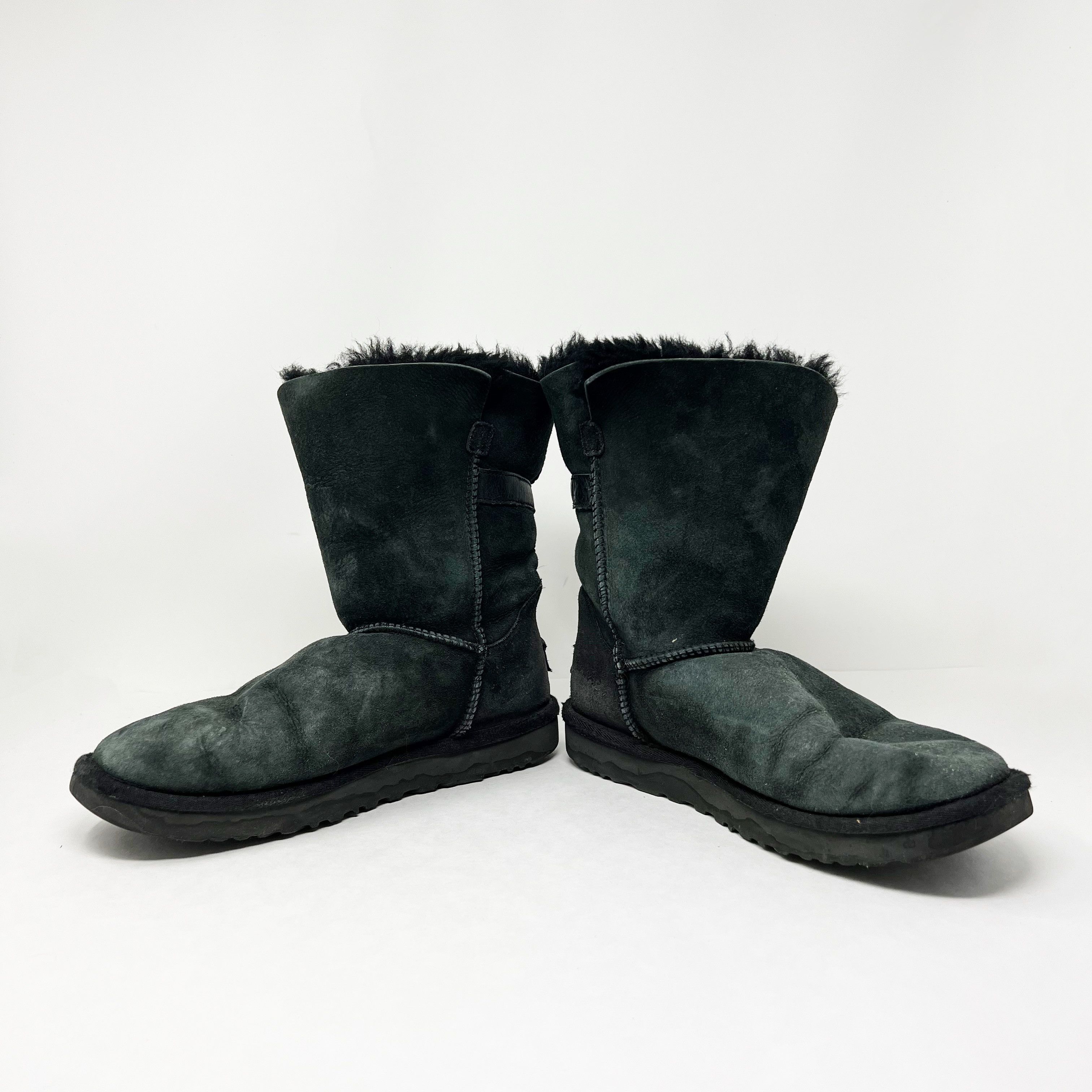 Ugg Nash Genuine Suede Pull On Round Toe Buckle Boots Shoes