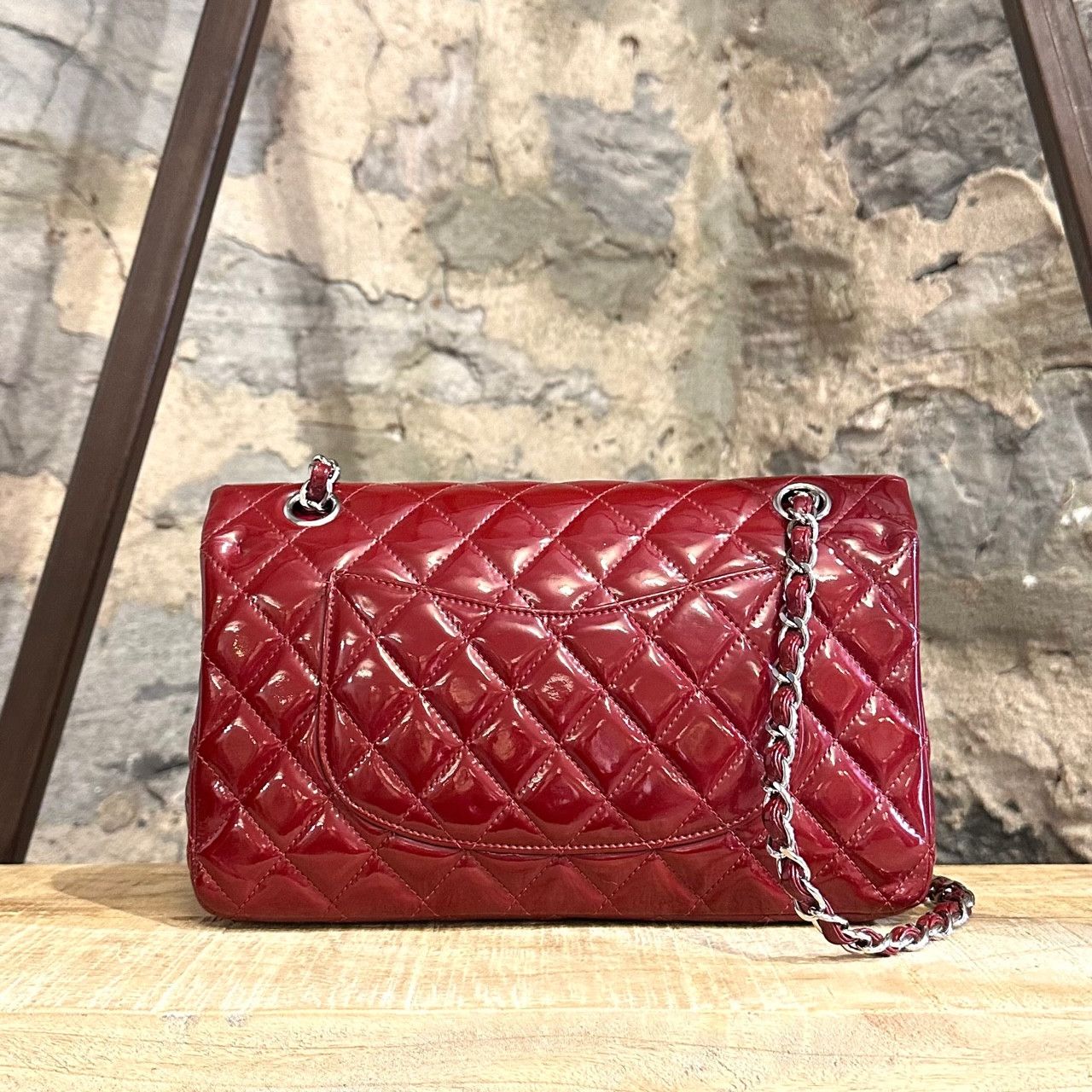Chanel Chanel Red Quilted Patent Medium Classique Double Flap Bag Size ONE SIZE - 7 Thumbnail