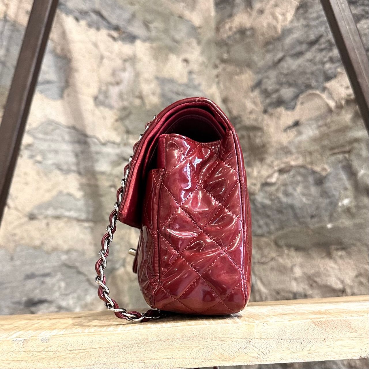 Chanel Chanel Red Quilted Patent Medium Classique Double Flap Bag Size ONE SIZE - 6 Thumbnail