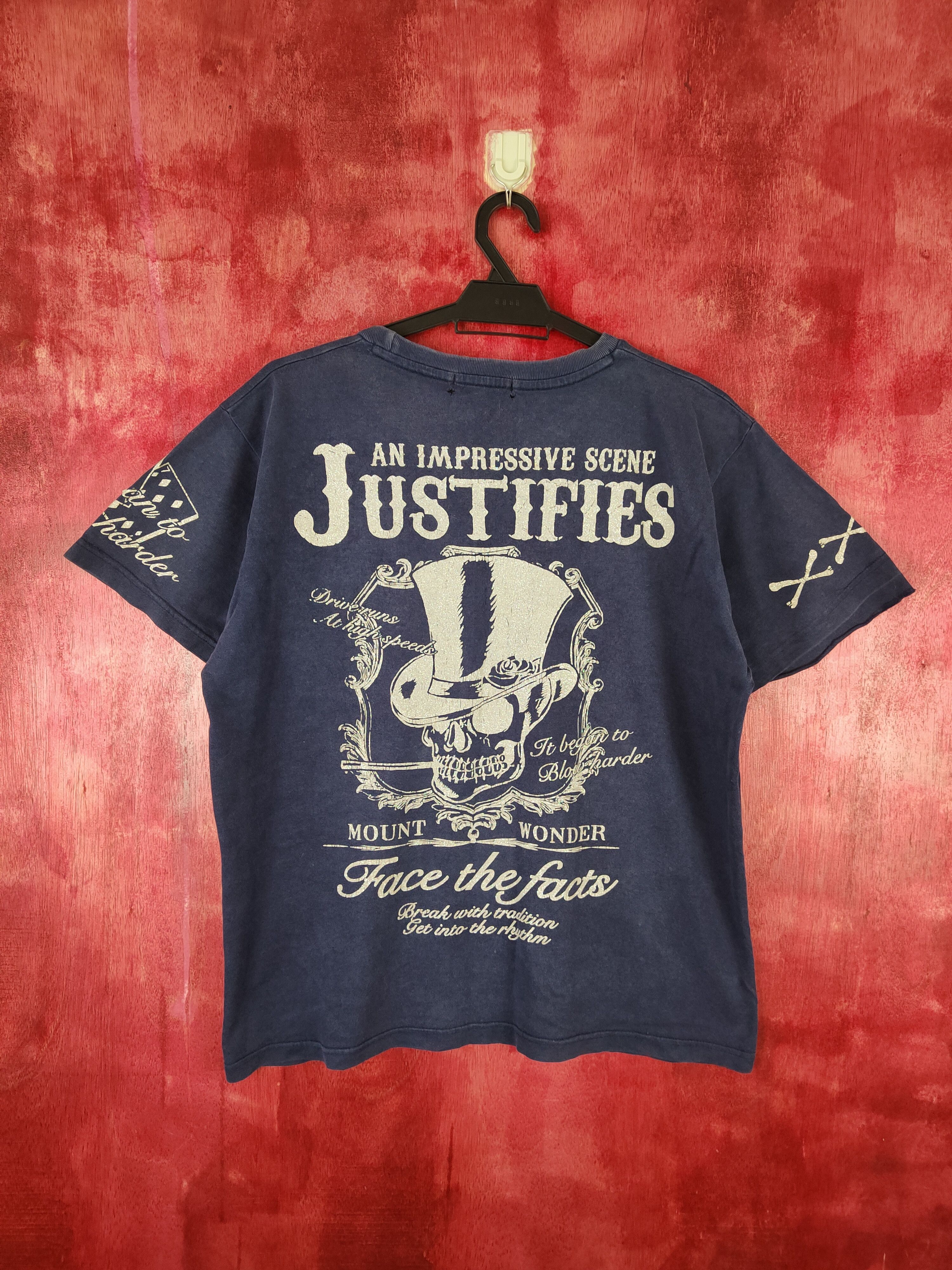 Seditionaries × Vintage Original Remake Gear skull worn Dark Blue faded tee #5914 Size US L / EU 52-54 / 3 - 1 Thumbnail