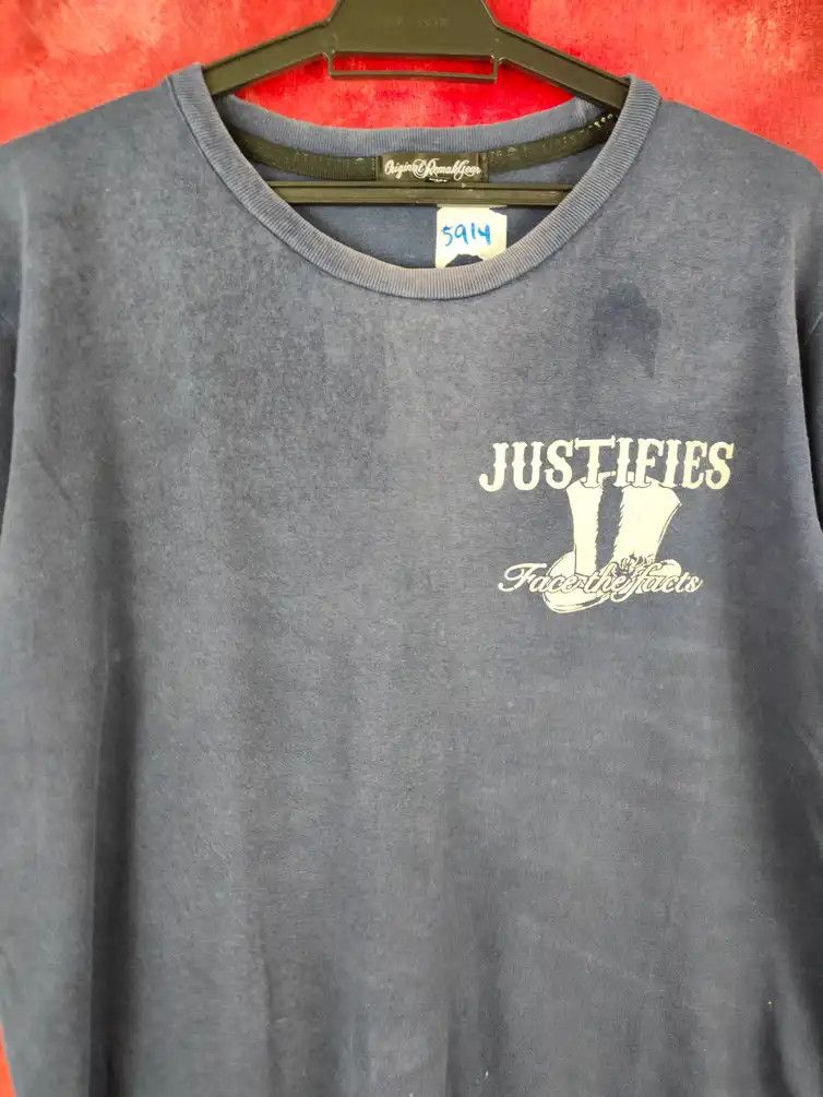 Seditionaries × Vintage Original Remake Gear skull worn Dark Blue faded tee #5914 Size US L / EU 52-54 / 3 - 13 Thumbnail