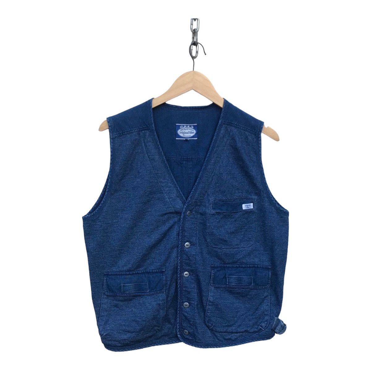 Michael Ross Indigo Cotton Workwear Fashion Vest