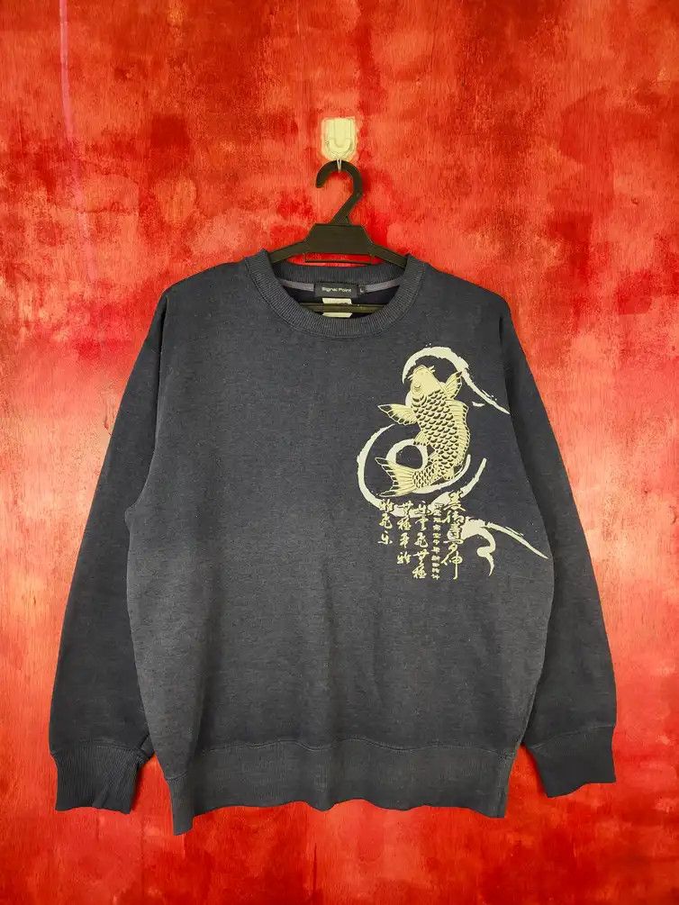 Japanese Brand DL Signal Point japan fish vintage Faded Sweatshirt #5779 Size US M / EU 48-50 / 2 - 13 Thumbnail