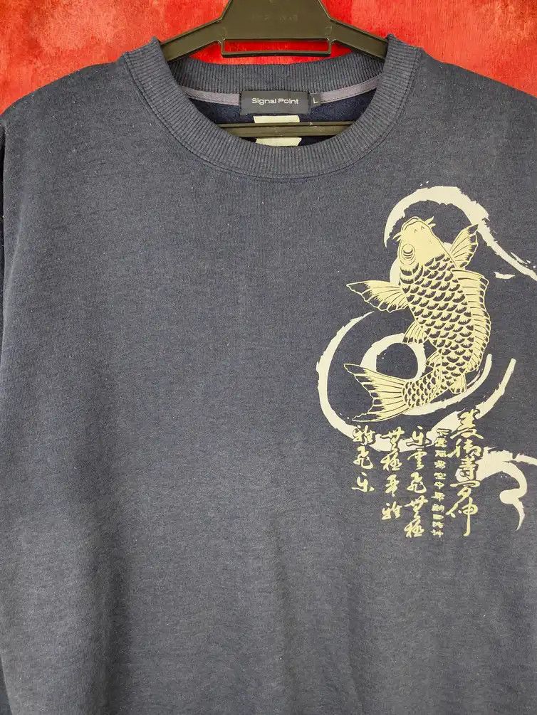 Japanese Brand DL Signal Point japan fish vintage Faded Sweatshirt #5779 Size US M / EU 48-50 / 2 - 12 Thumbnail