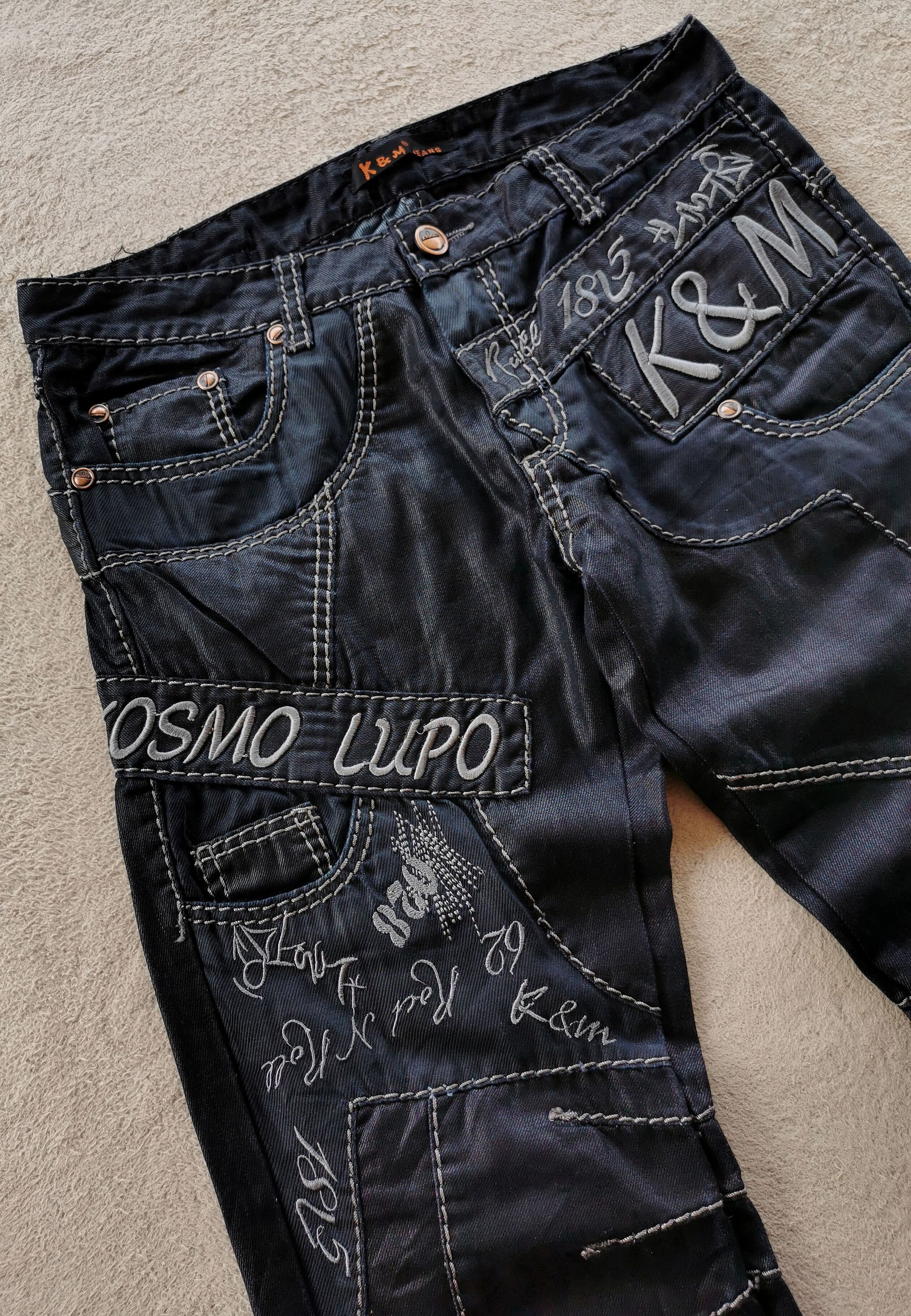Vintage Kosmo Lupo Embroidery Jeans Size US 33 - 3 Thumbnail