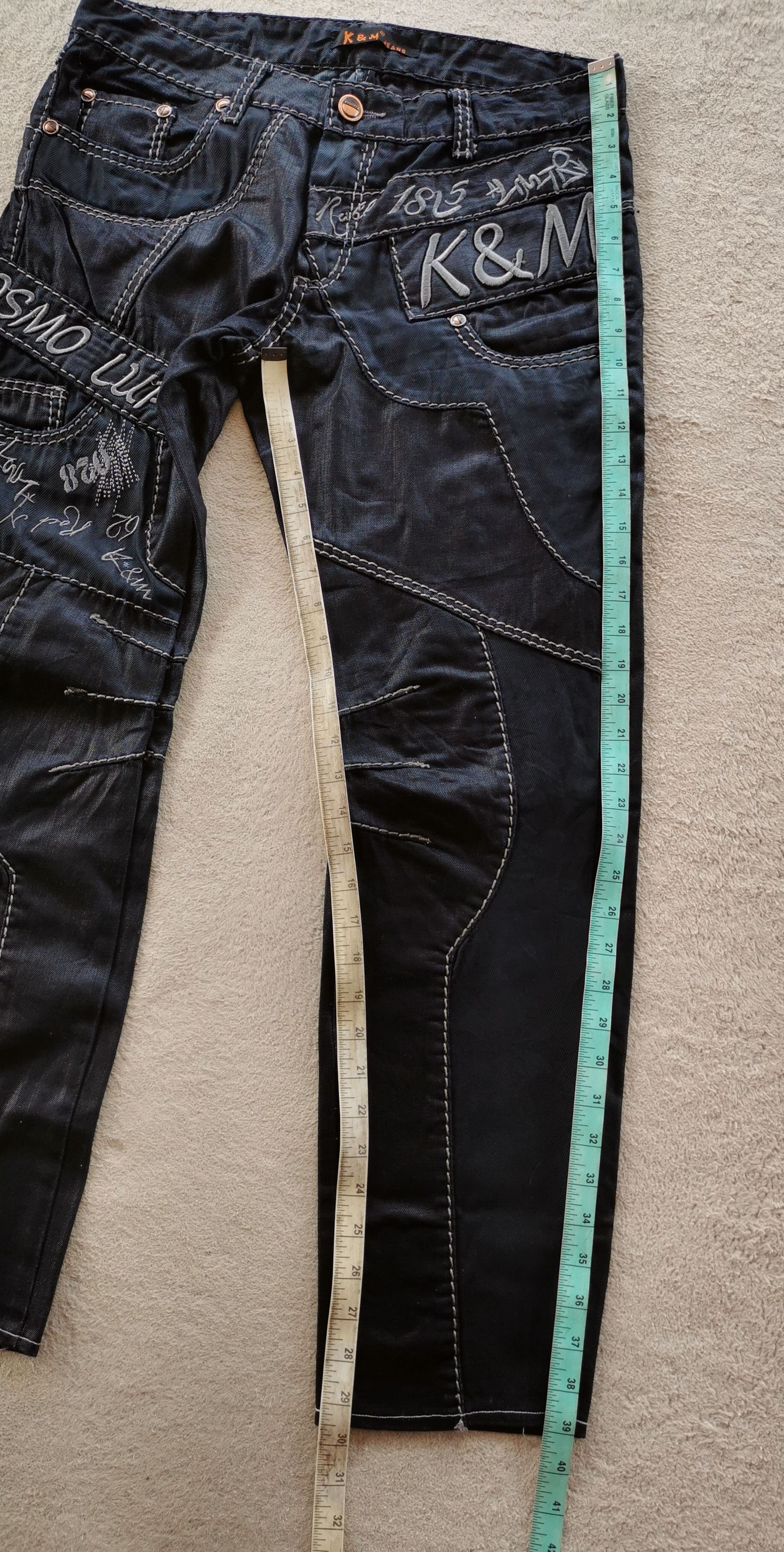 Vintage Kosmo Lupo Embroidery Jeans Size US 33 - 10 Thumbnail