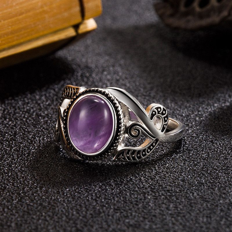 Jewelry Amethyst Gemstone Ring Size ONE SIZE - 2 Thumbnail
